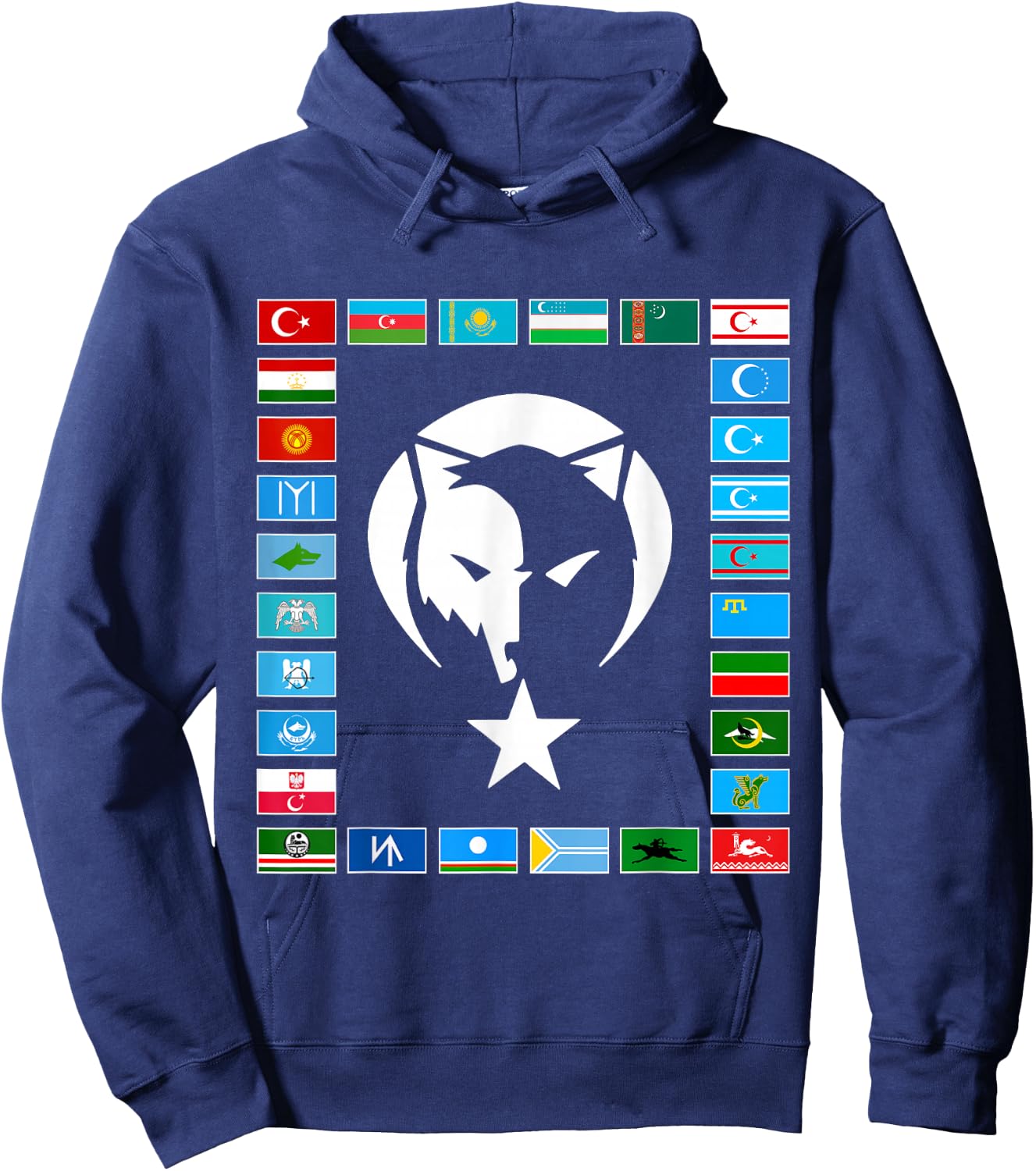 Kazakhstan,Gokturk,Turan,Turkey Flag,Turk Bayragi,Turkiye. Hoodie - Hoodie | Navy