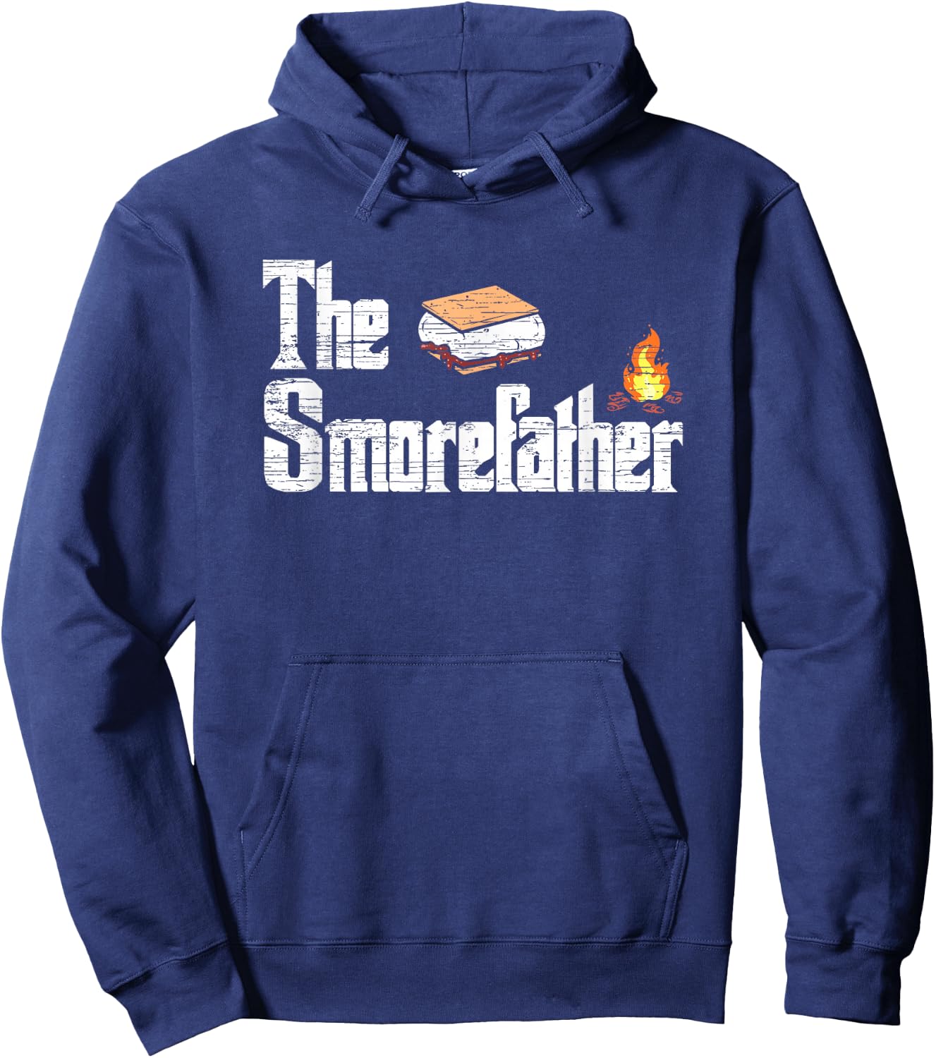 The Smorefather - Funny Smore Campfire Hoodie - Hoodie | Navy