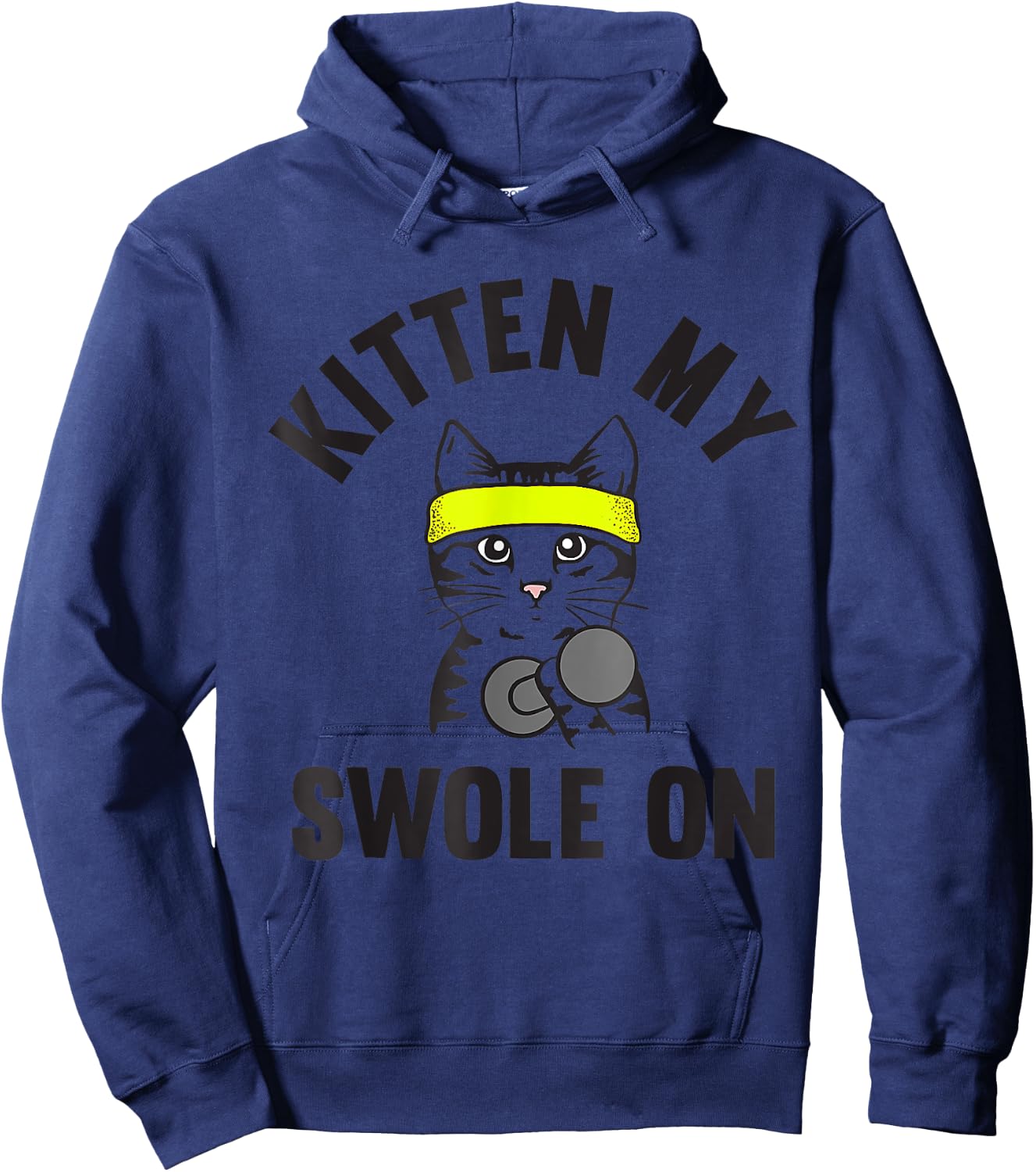 Kitten my Swole On funny Cat Lover Gym Women Hoodie - Hoodie | Navy