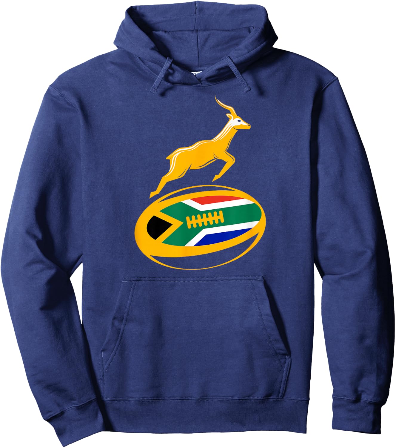Springbok Rugbyball & Südafrikanische Flagge, Herren, Damen und Kinder Hoodie - Hoodie | Navy