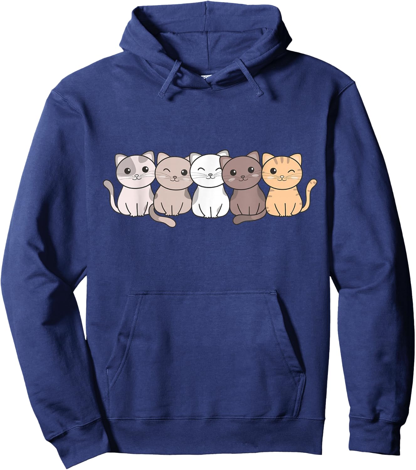 Katze Kawaii Katzen Niedliche Tiere Für Kinder Katzen Hoodie - Hoodie | Navy
