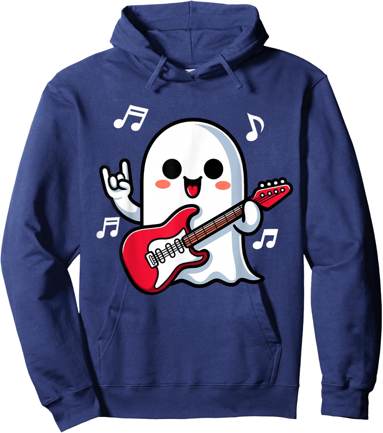 Spooky Ghost Electric Guitar Rock And Roll Boys Hoodie - Hoodie | Navy