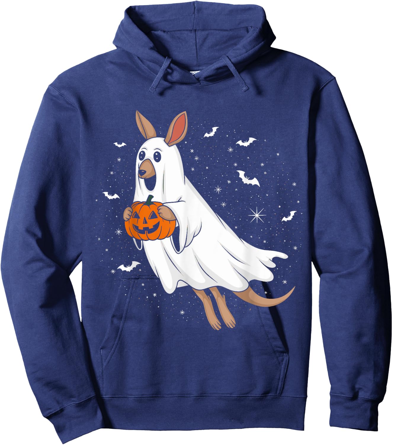 Funny Ghost Kangaroo Lovers Spooky Halloween Costume Hoodie - Hoodie | Navy
