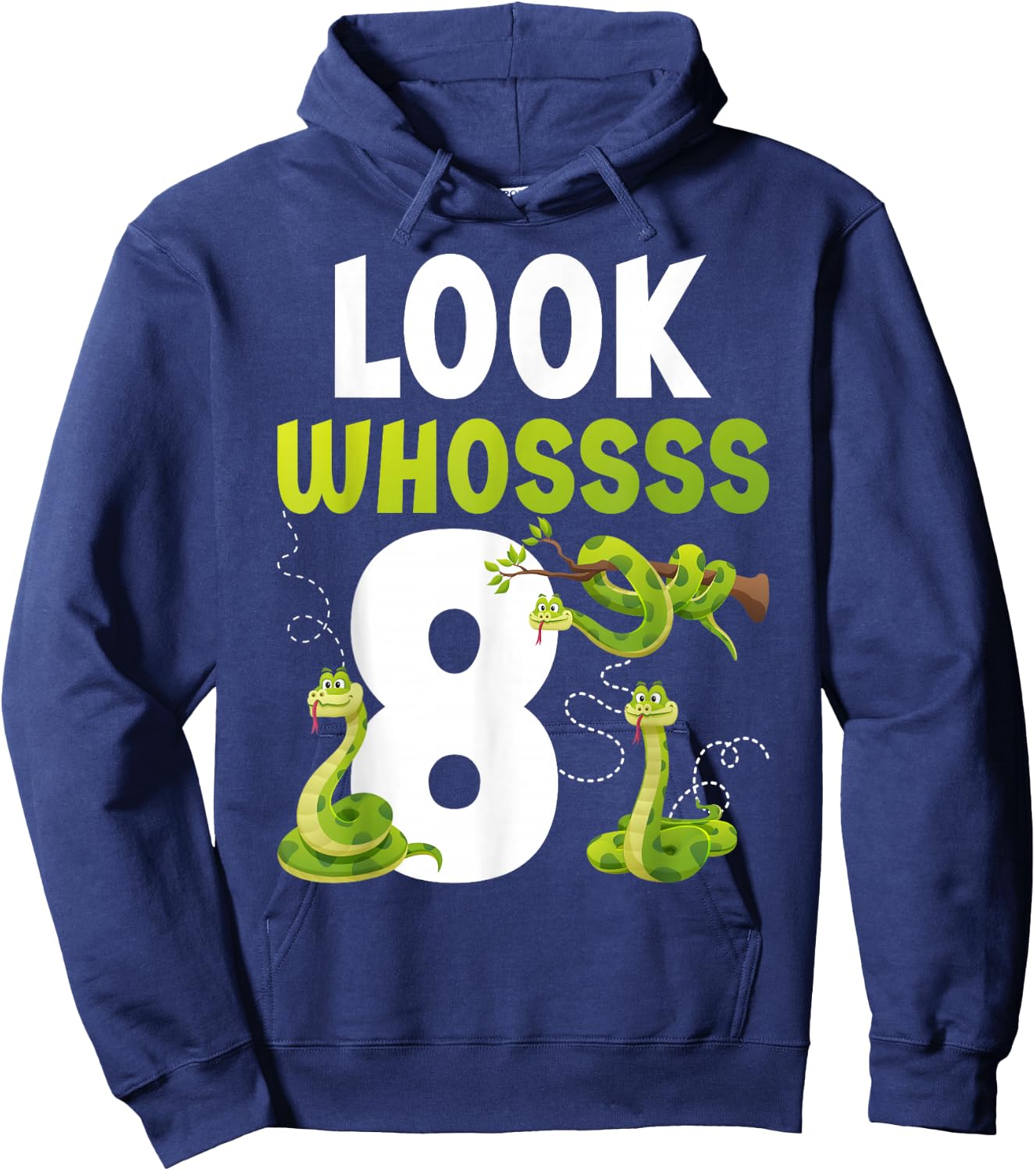 8th Reptile Birthday Eight Year Old Snake Birthday Party Hoodie - Hoodie | Navy