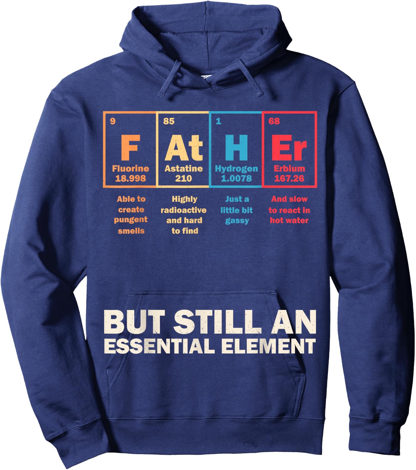 Father Periodic Table Chemistry Elements Science Vintage Hoodie - Hoodie | Navy