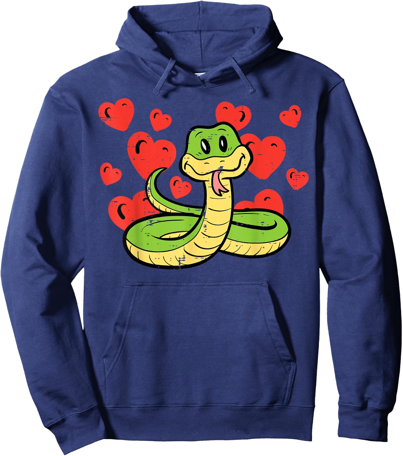 Valentines Day Snake Hearts Funny Animal Men Women Kids Hoodie - Hoodie | Navy
