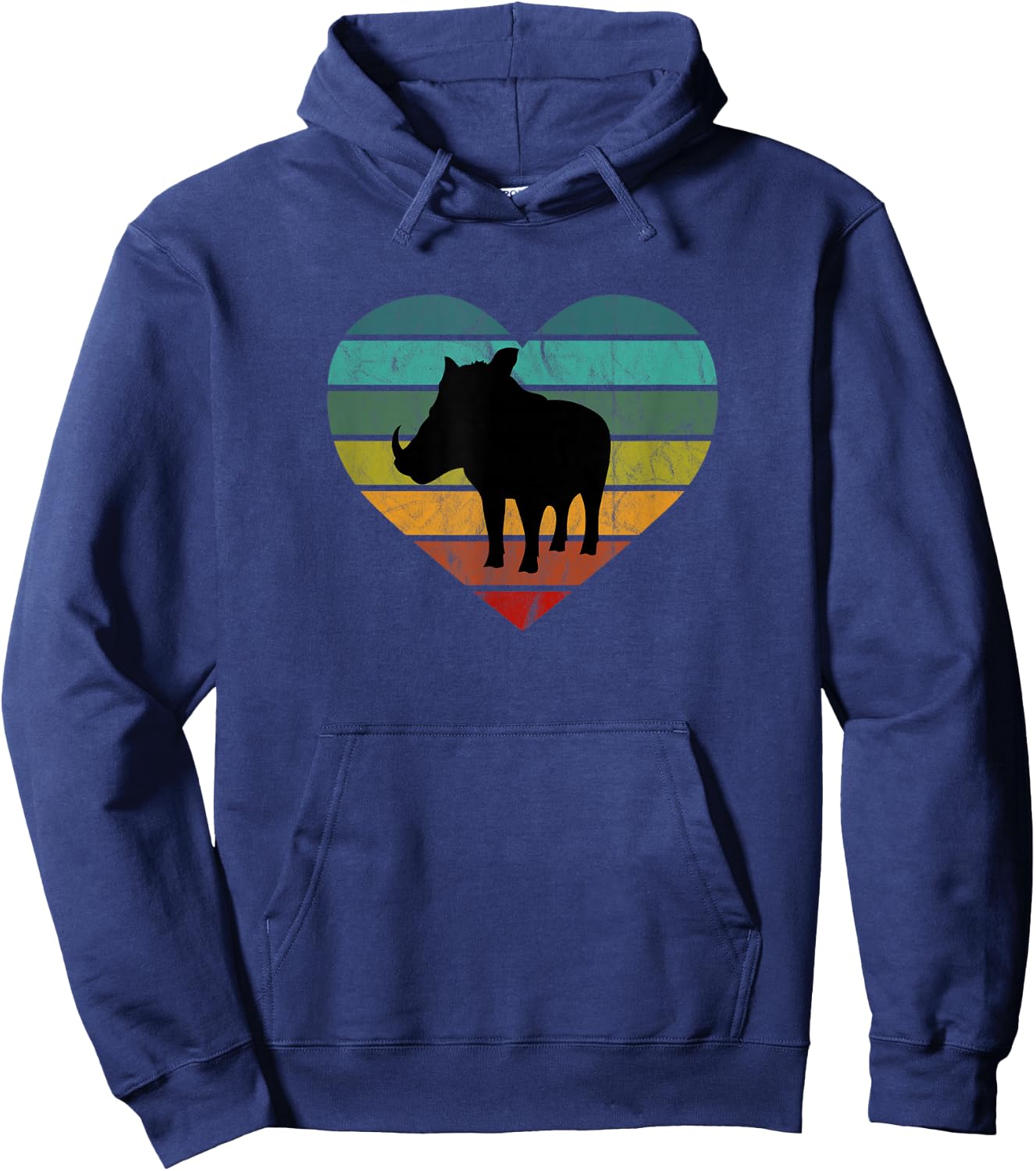I Love Warthogs in Africa Heart Wilderness Serengeti Hoodie - Hoodie | Navy