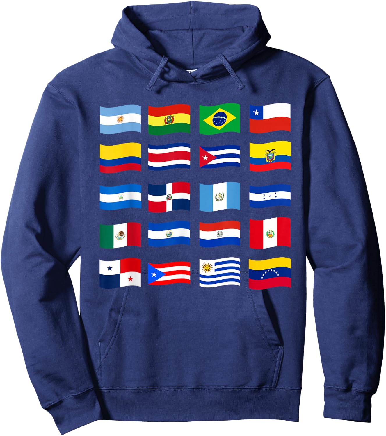 Hispanic Heritage Month National Latino Countries Flags Hoodie - Hoodie | Navy