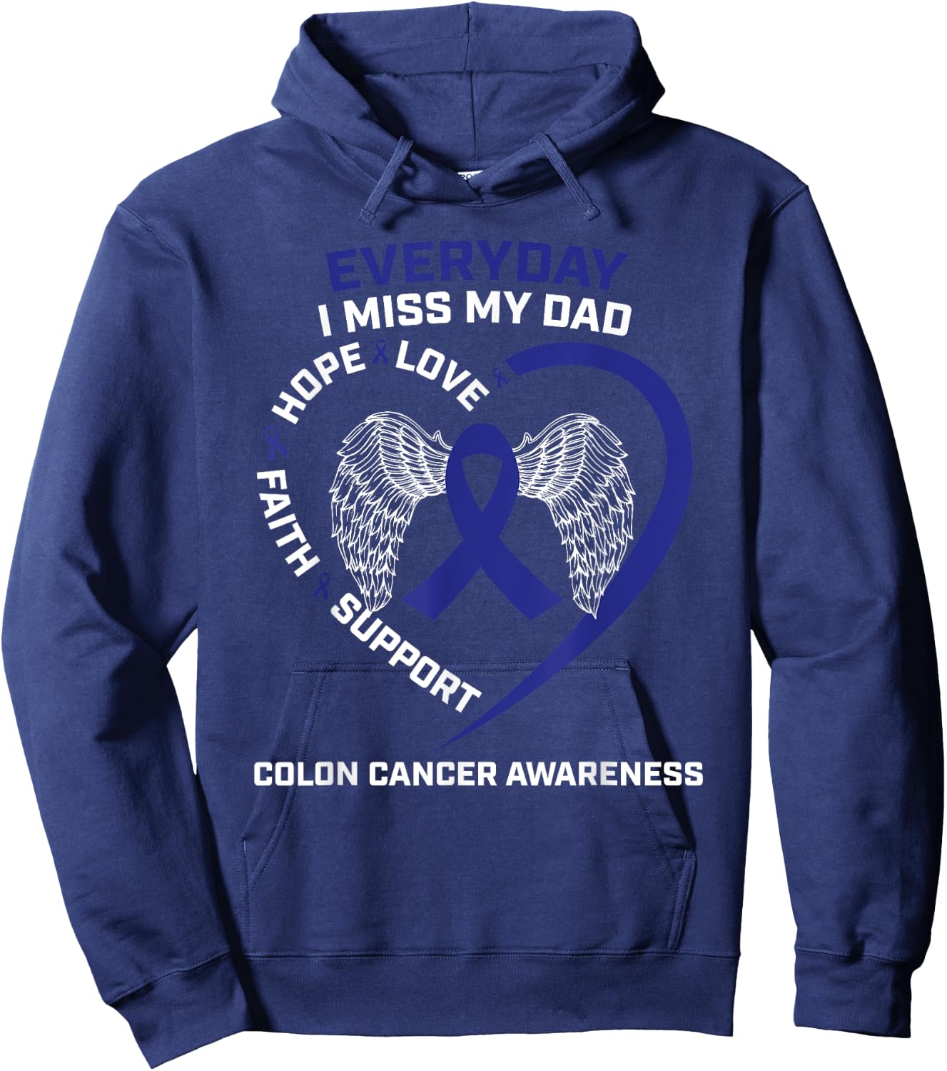 Colorectal Wings In Memory Of My Dad Colon Cancer Awareness Hoodie - Hoodie | Navy