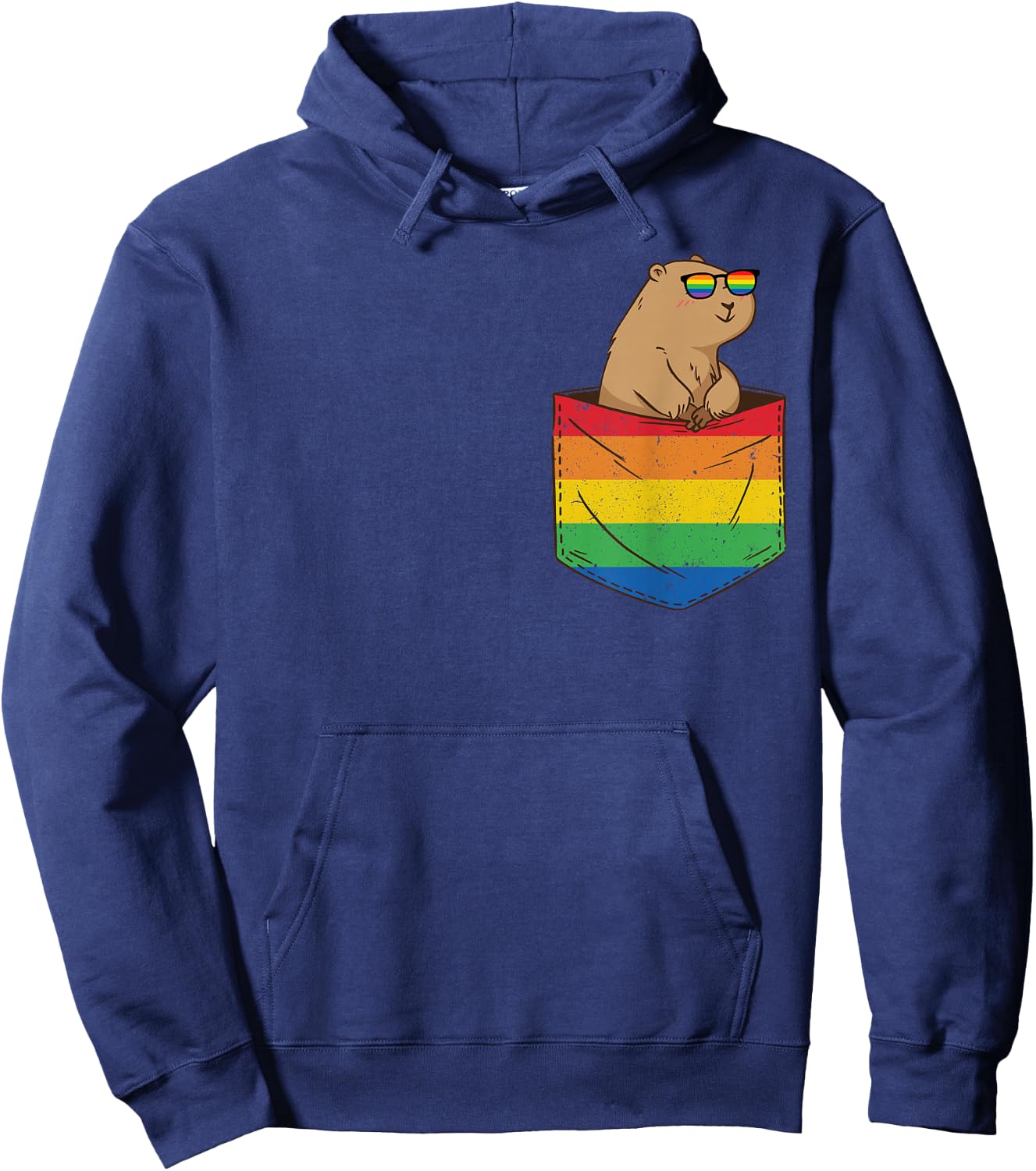 Lustige Taschen-Nager LGBT Tier Regenbogen Flagge Gay Pride Hoodie - Hoodie | Navy