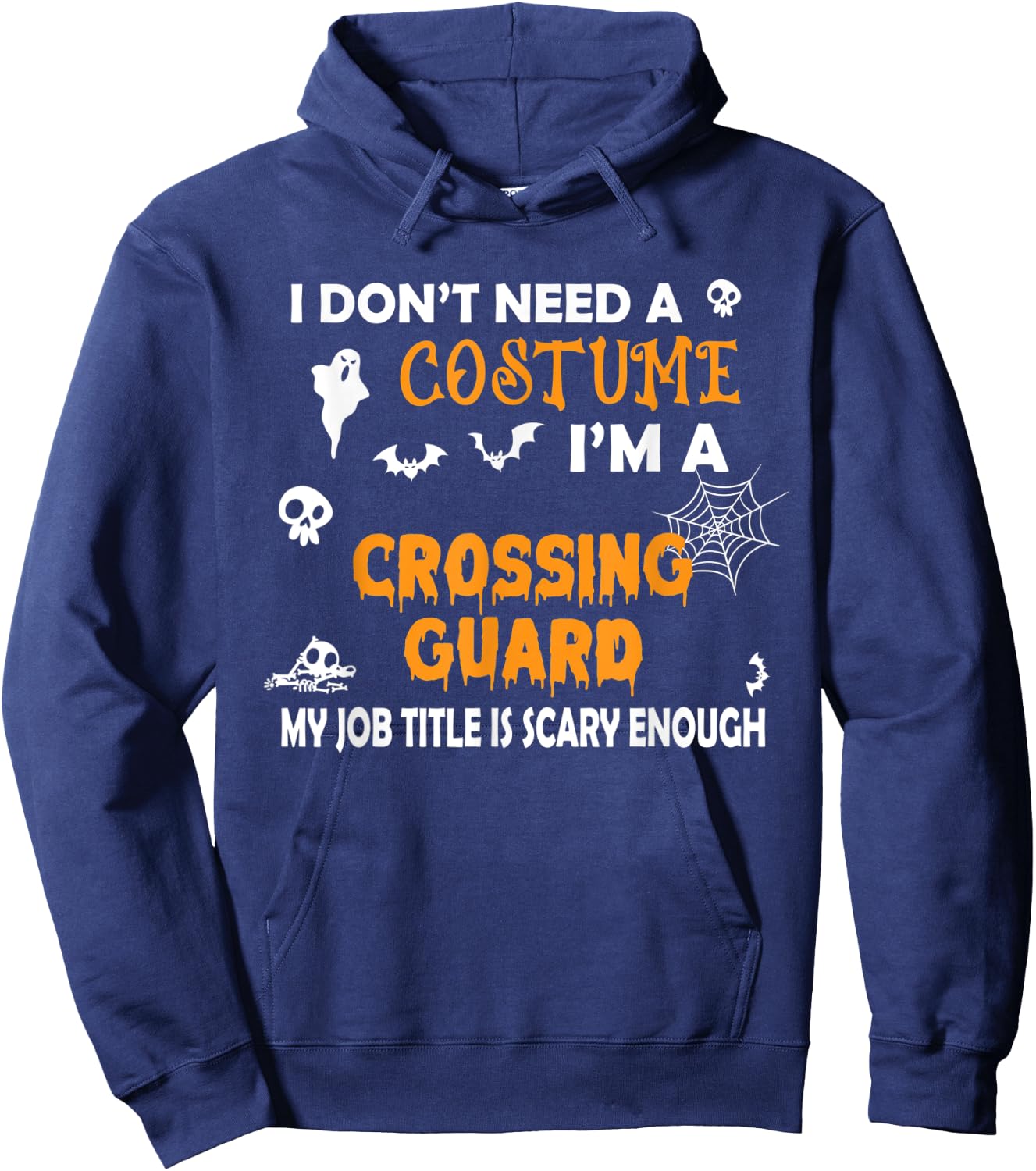 Lazy Halloween Costume - School Crossing Guard Halloween Hoodie - Hoodie | Navy