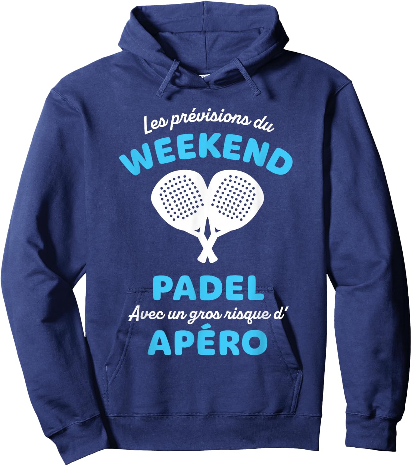 Padelist Humor Weekend Forecast: Padel and Aperitif , Black, S Hoodie - Hoodie | Navy