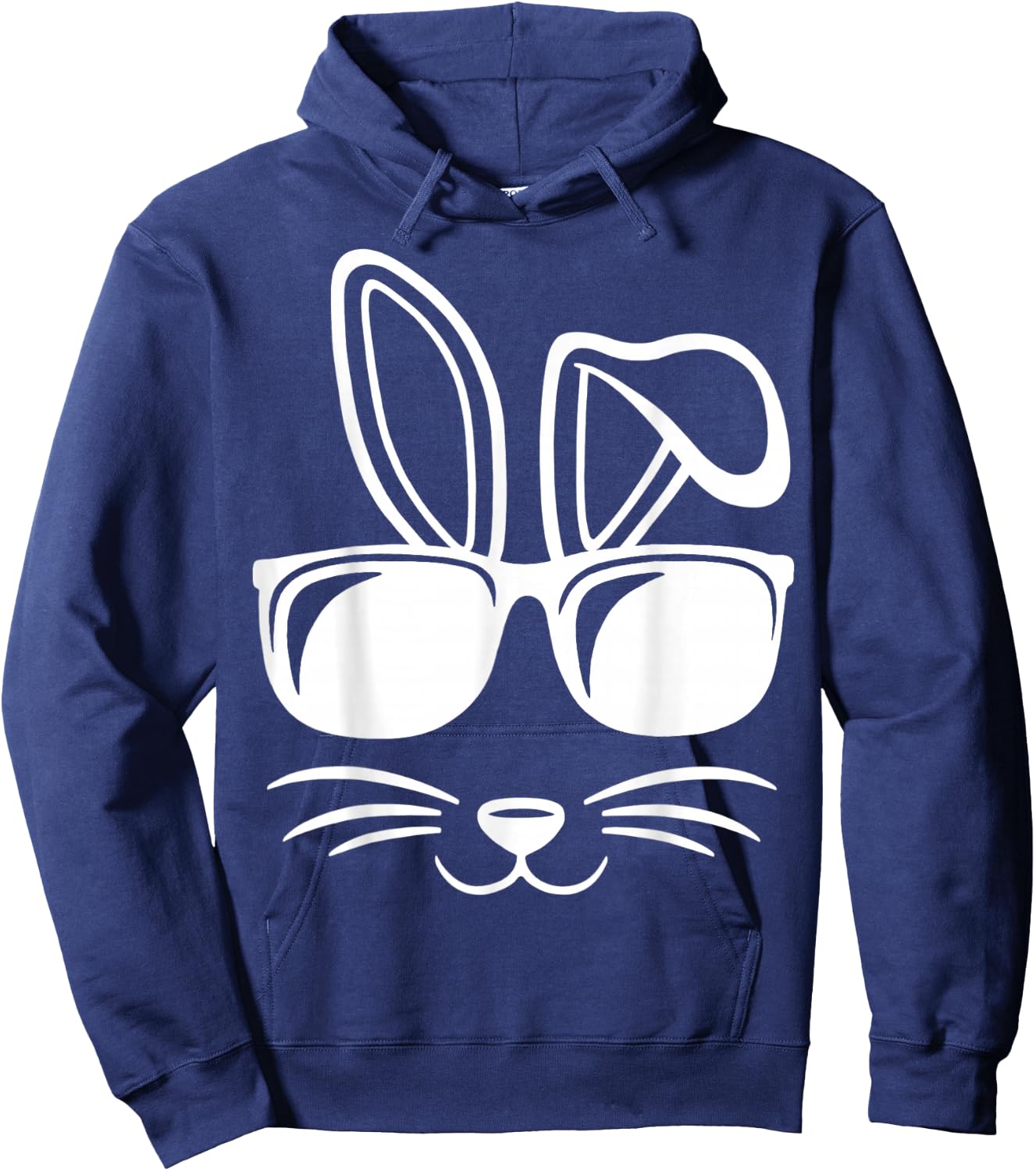Bunny Face With Sunglasses Men Boys Kids Easter Day Hoodie - Hoodie | Navy