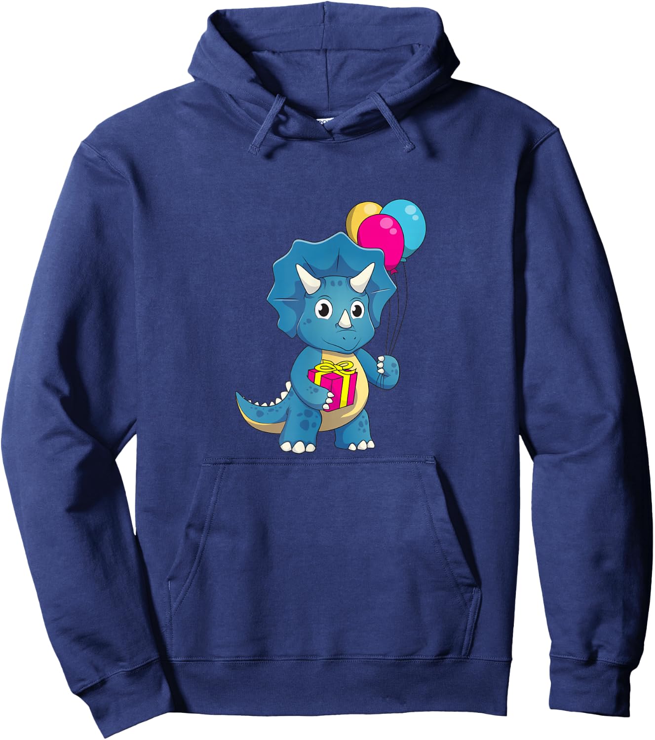 Cute Dinosaur Birthday party Triceratops Hoodie - Hoodie | Navy