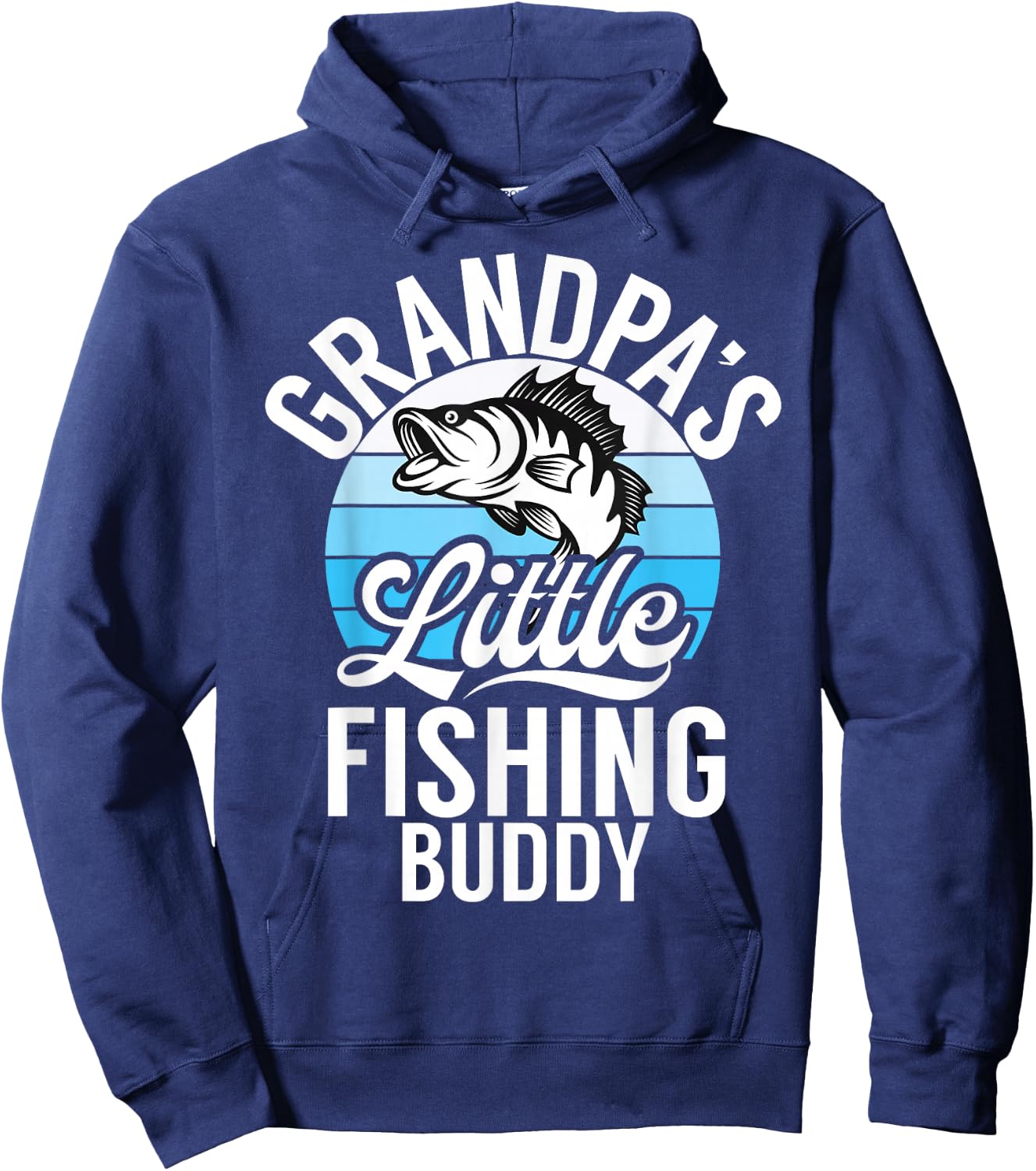 Grandpas little Fishing Buddy Grandson Hoodie - Hoodie | Navy