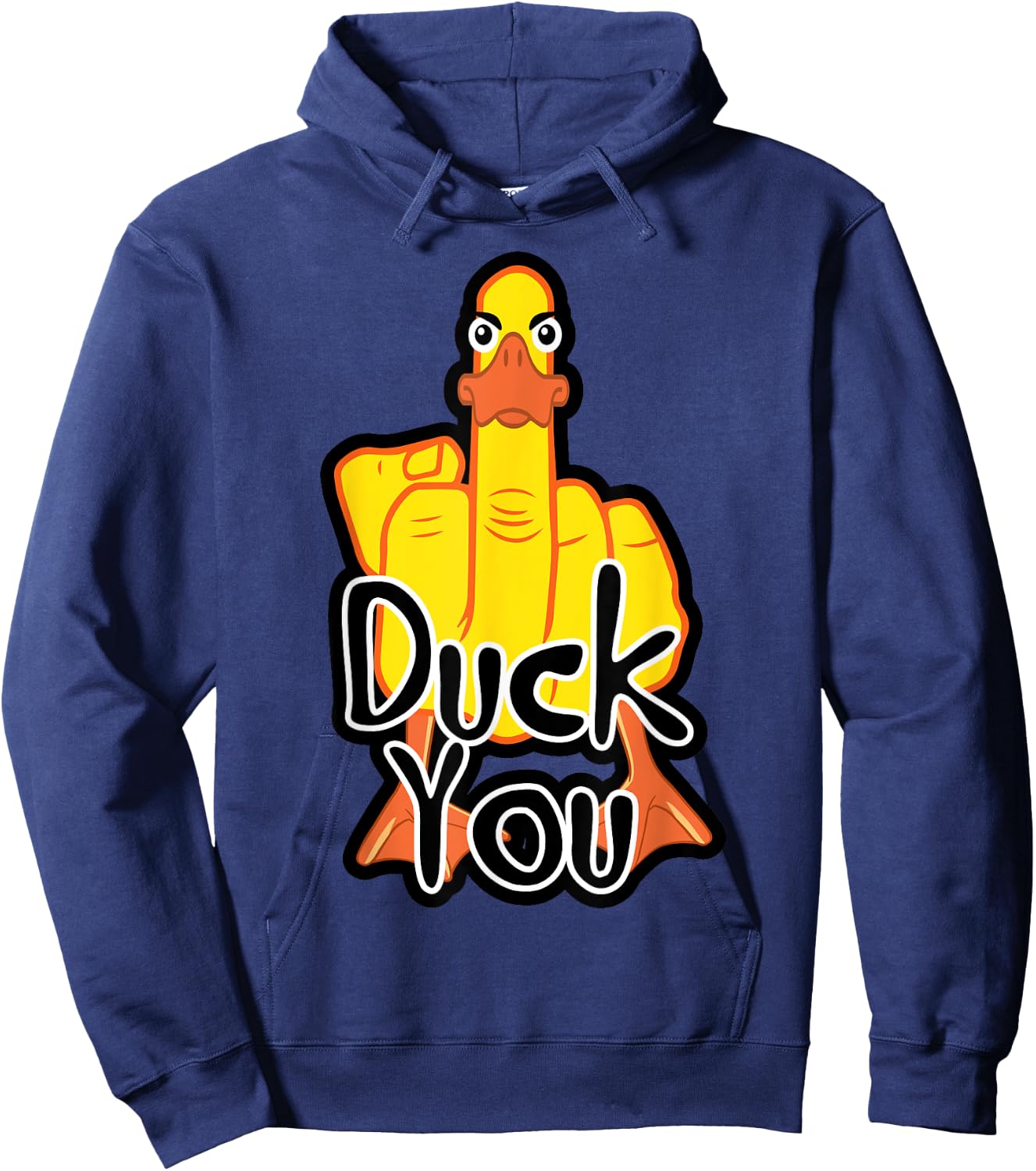 Duck You Funny Wordplay Duck Pun Humour , Black, S Hoodie - Hoodie | Navy