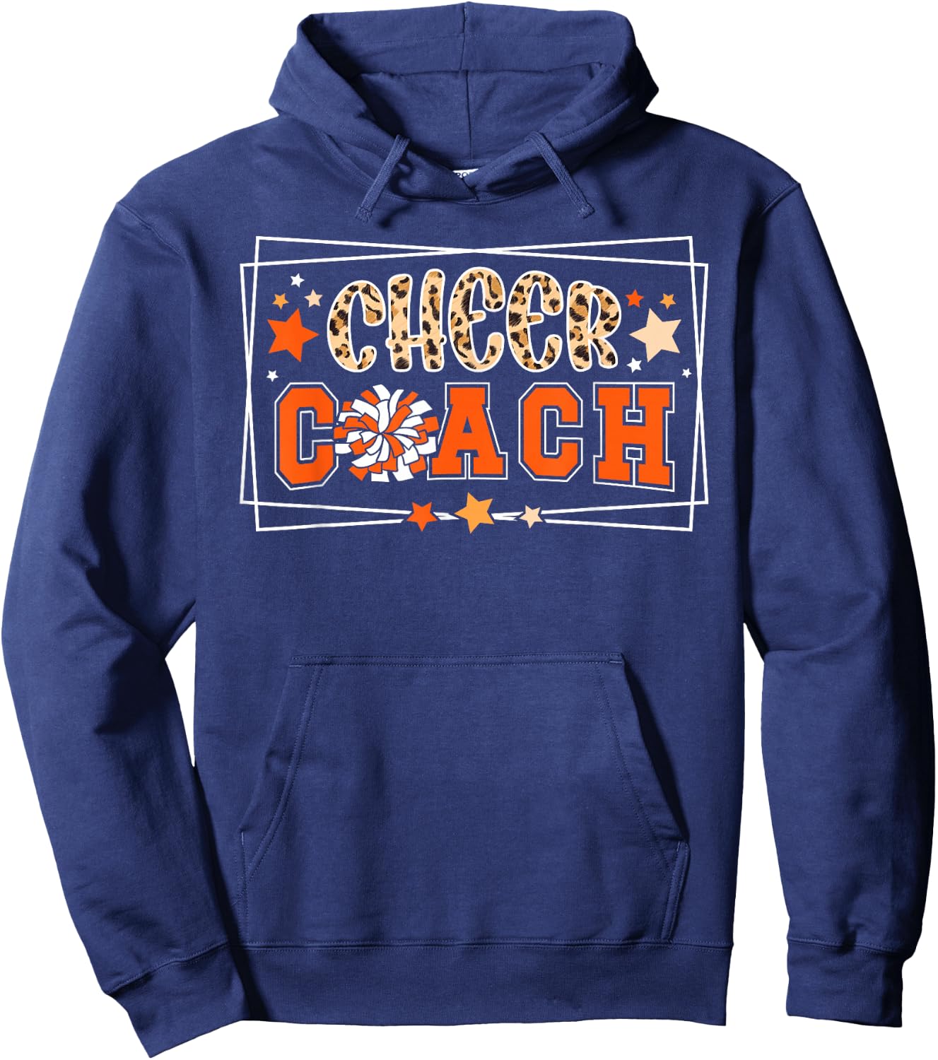 Cheer Coach Leopard Cheerleading Coach Cheerleader Coach Hoodie - Hoodie | Navy