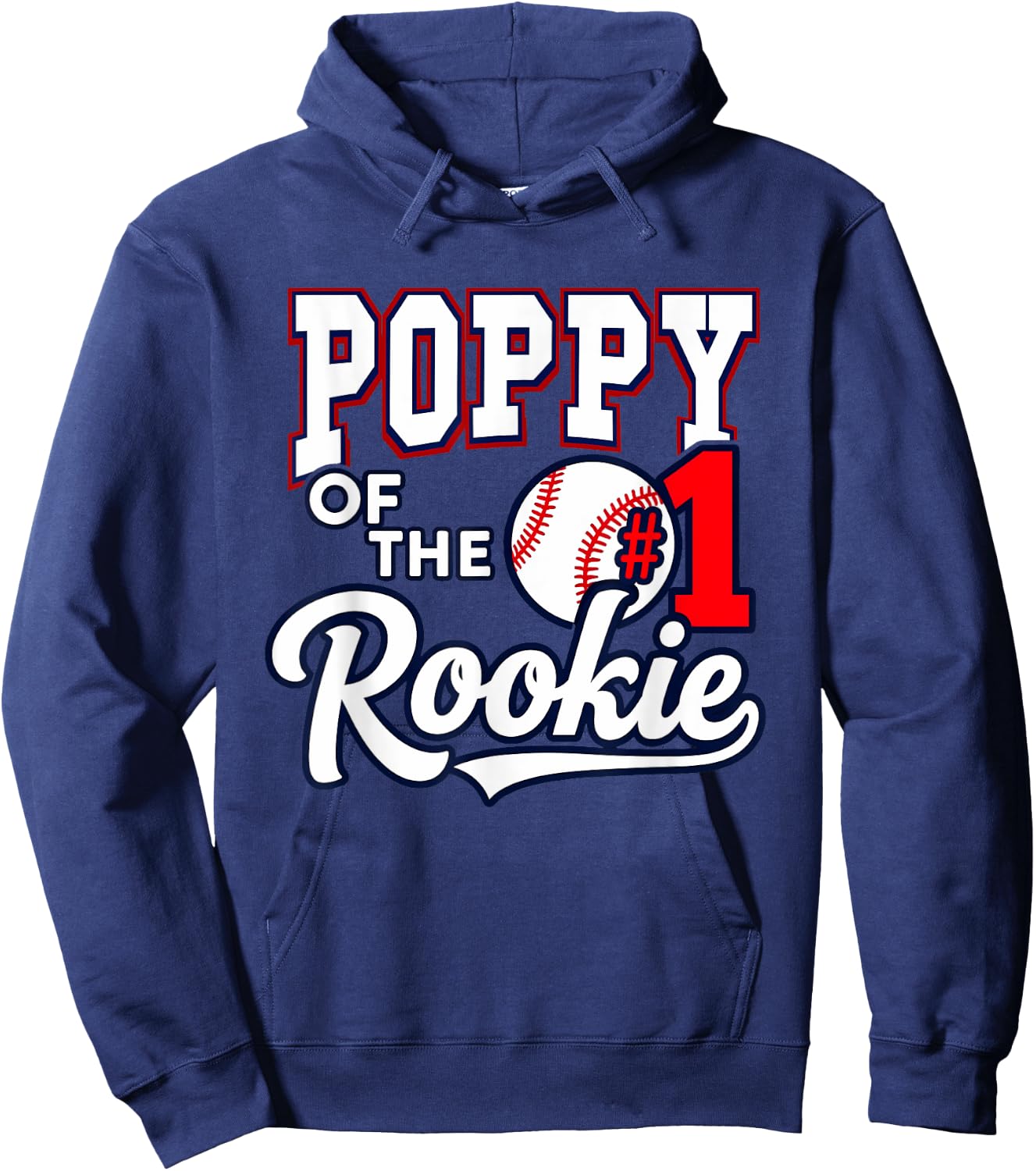 Retro Grandpa Poppy Of The Number 1 Rookie Baseball Hoodie - Hoodie | Navy