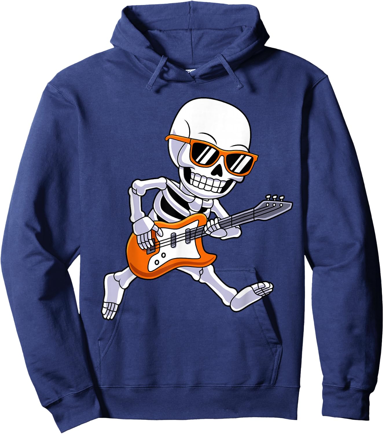 Skeleton Playing Guitar Rock & Roll Boys Kids Hoodie - Hoodie | Navy
