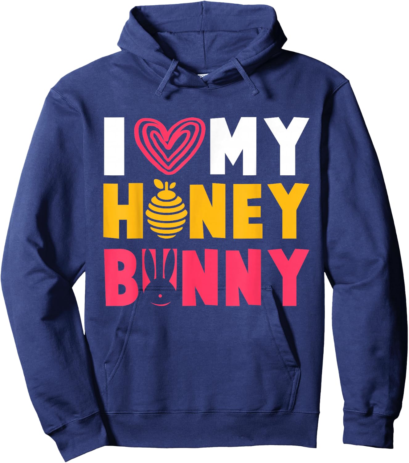 Cute "I love my" Honey Bunny Hoodie - Hoodie | Navy
