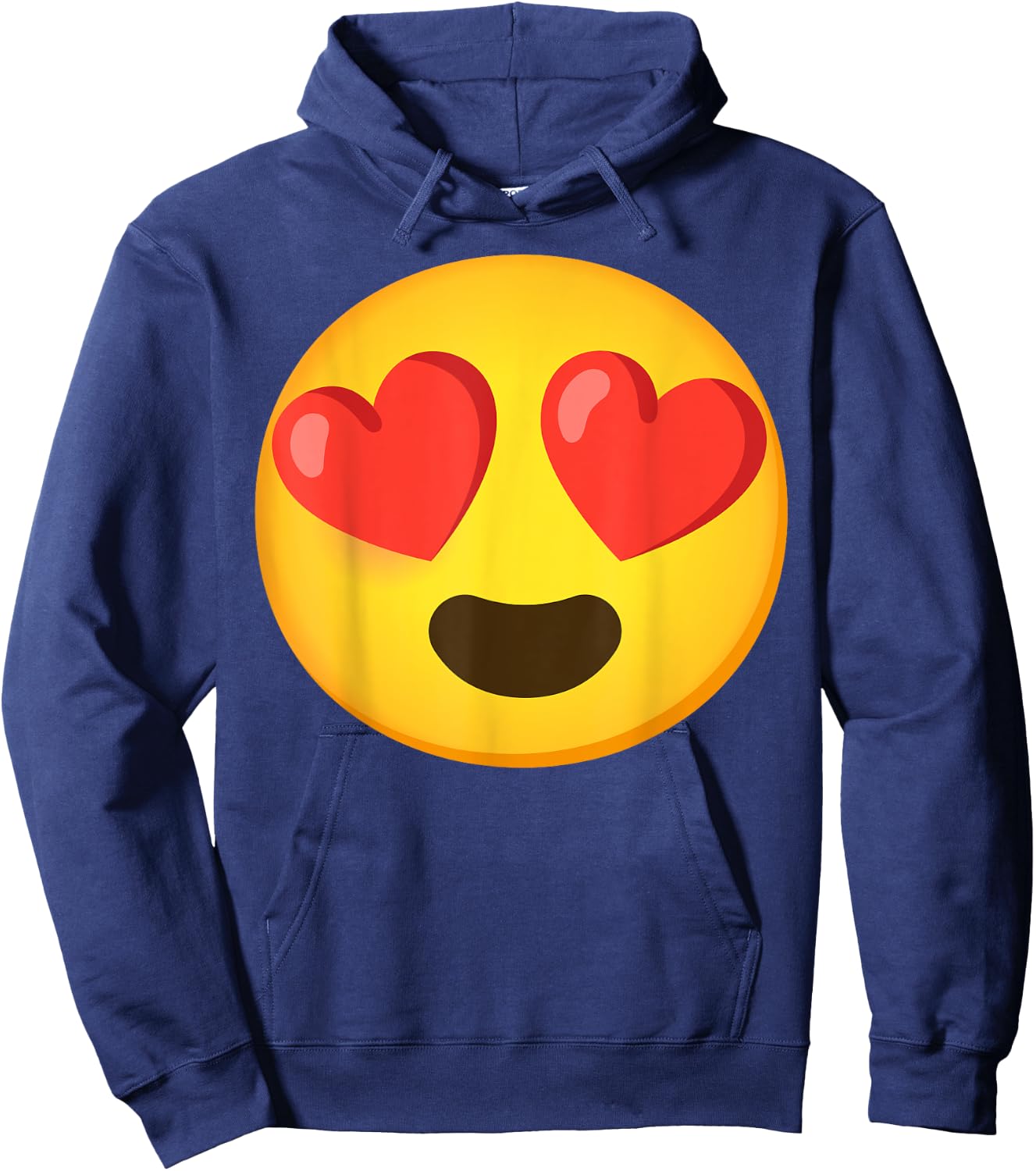 Emoticon Face grin Hearts Hoodie - Hoodie | Navy