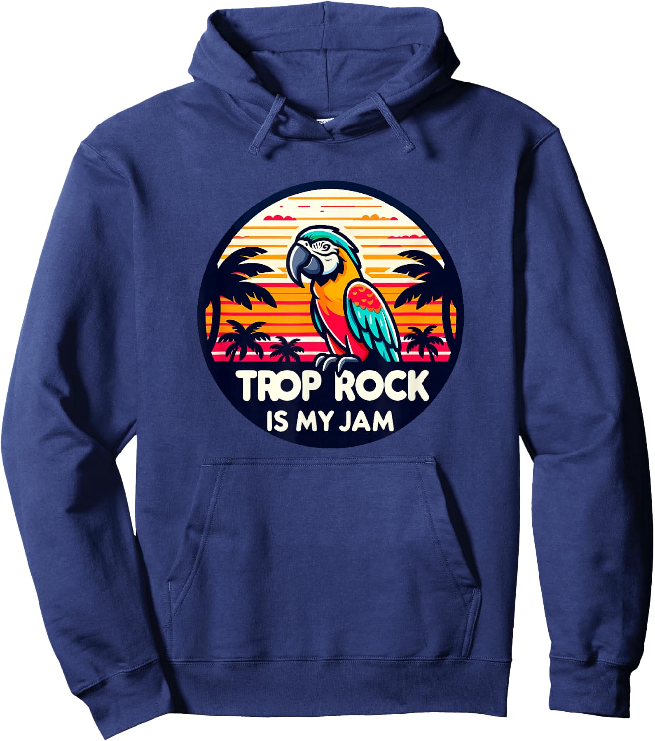 Vintage Fun Summer Tropical Island Music - Jamming Trop Rock Hoodie - Hoodie | Navy