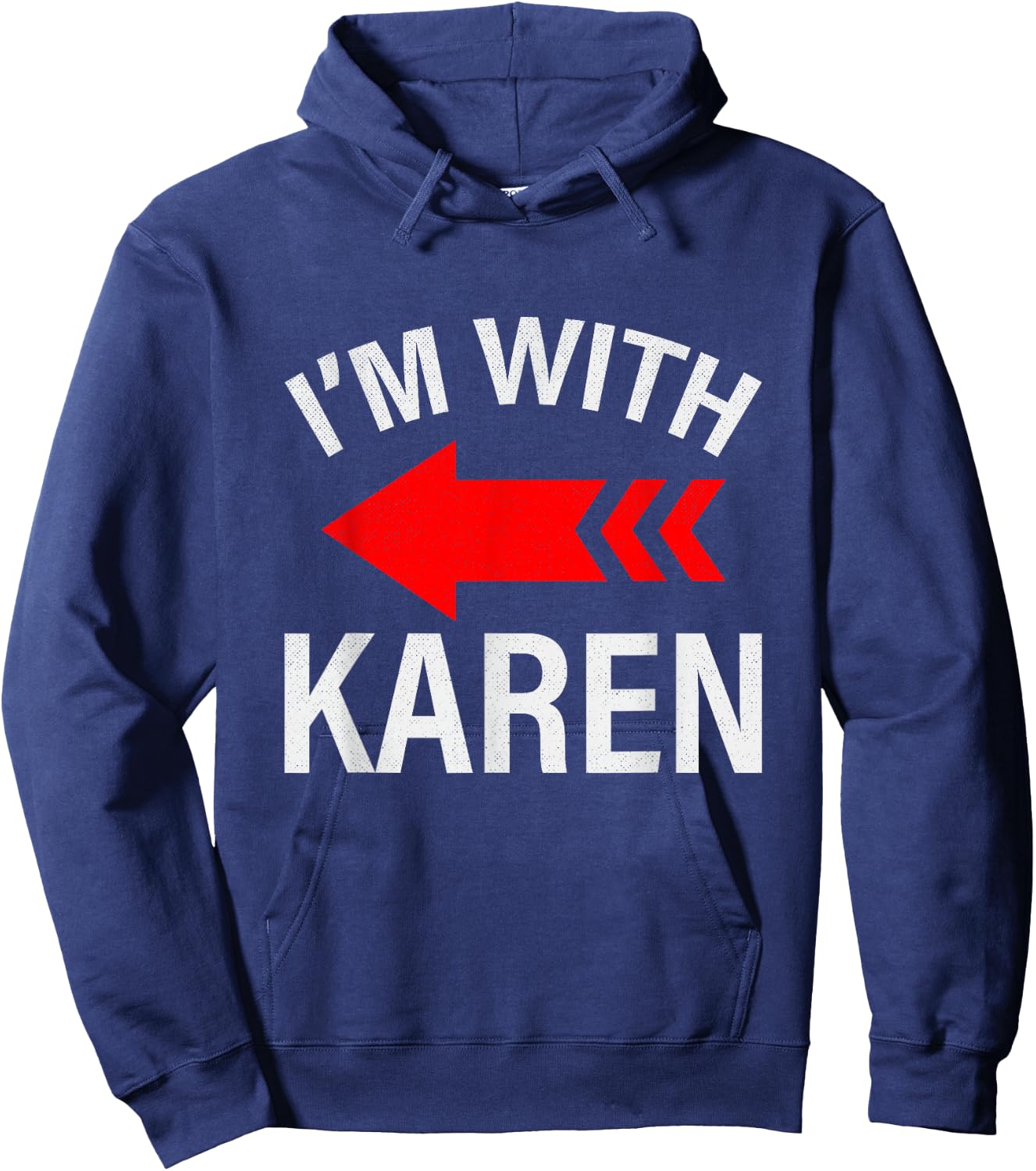 I'm With Karen Funny Couples Halloween Hoodie - Hoodie | Navy