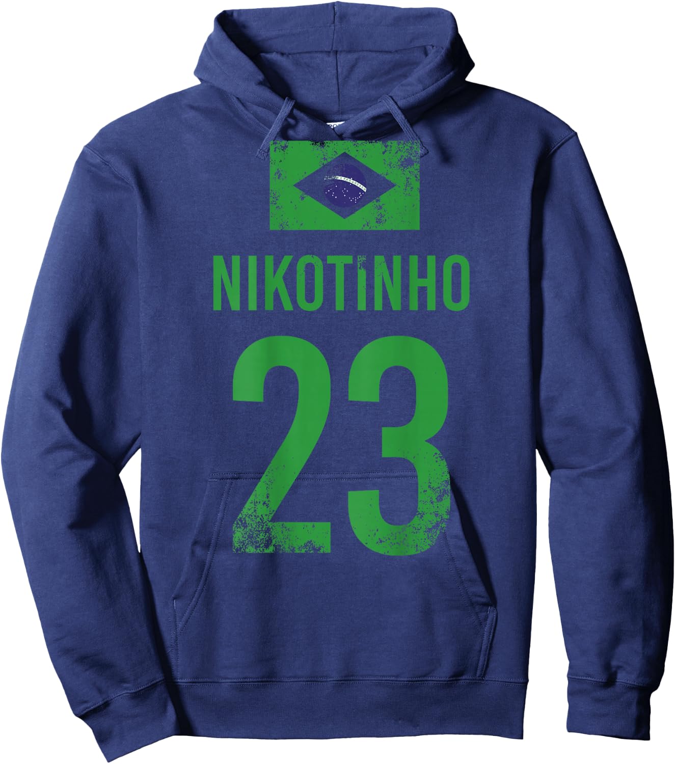 Men's Brazil Sauf Football Name Nikotinho , yellow, s Hoodie - Hoodie | Navy