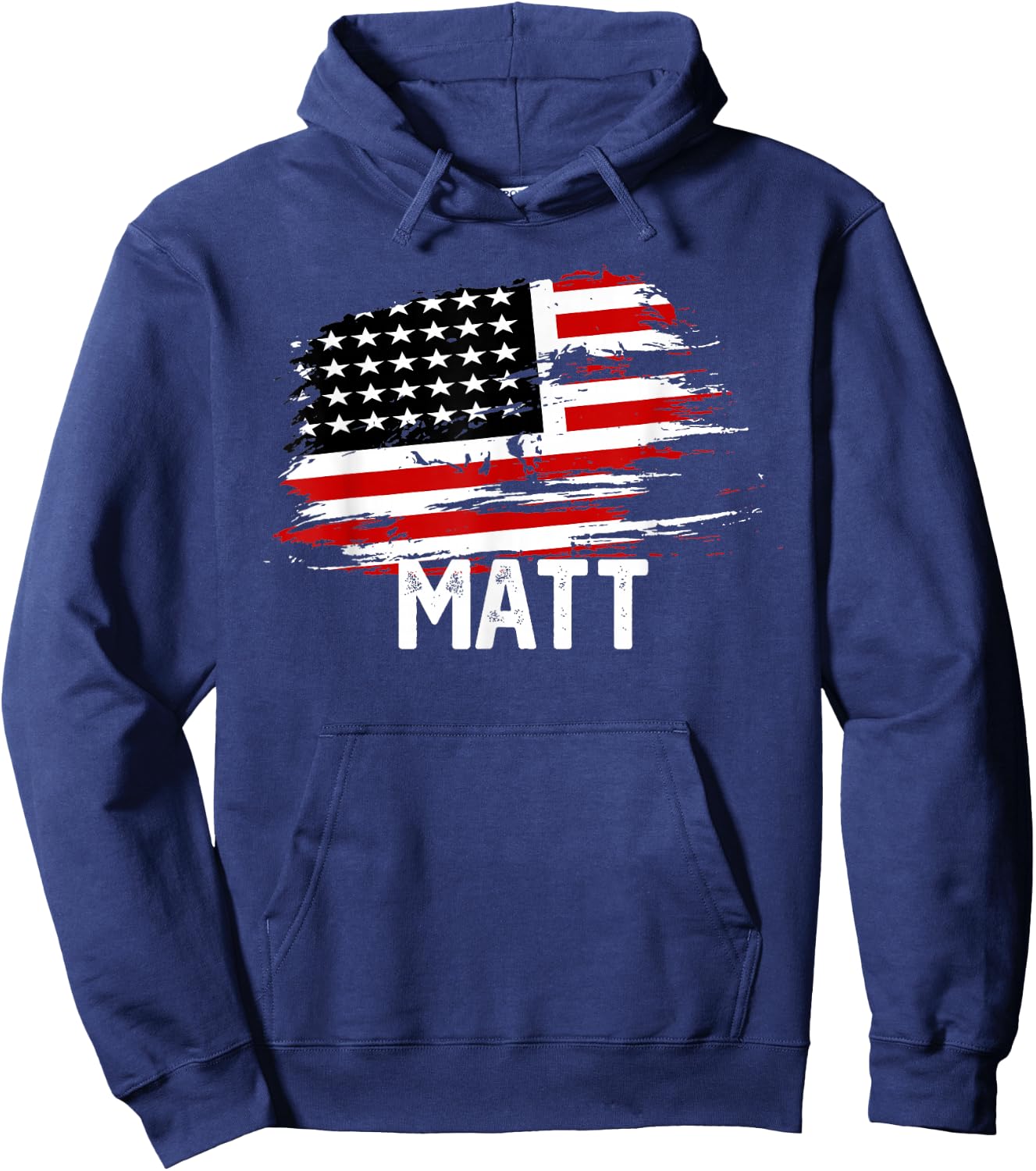 MATT USA Flag Personalized 4th of July MATT Hoodie - Hoodie | Navy
