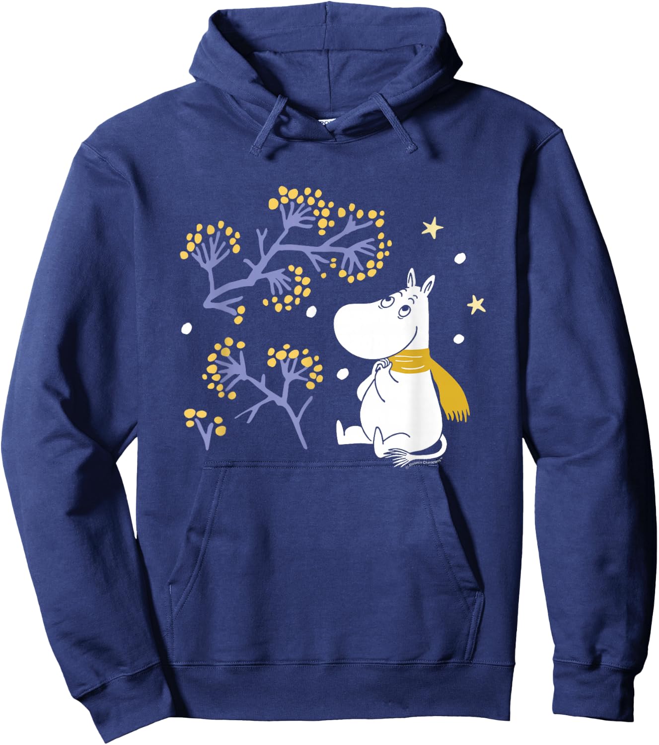 Moomin Moomintroll Look The Snow Winter , Black, S Hoodie - Hoodie | Navy