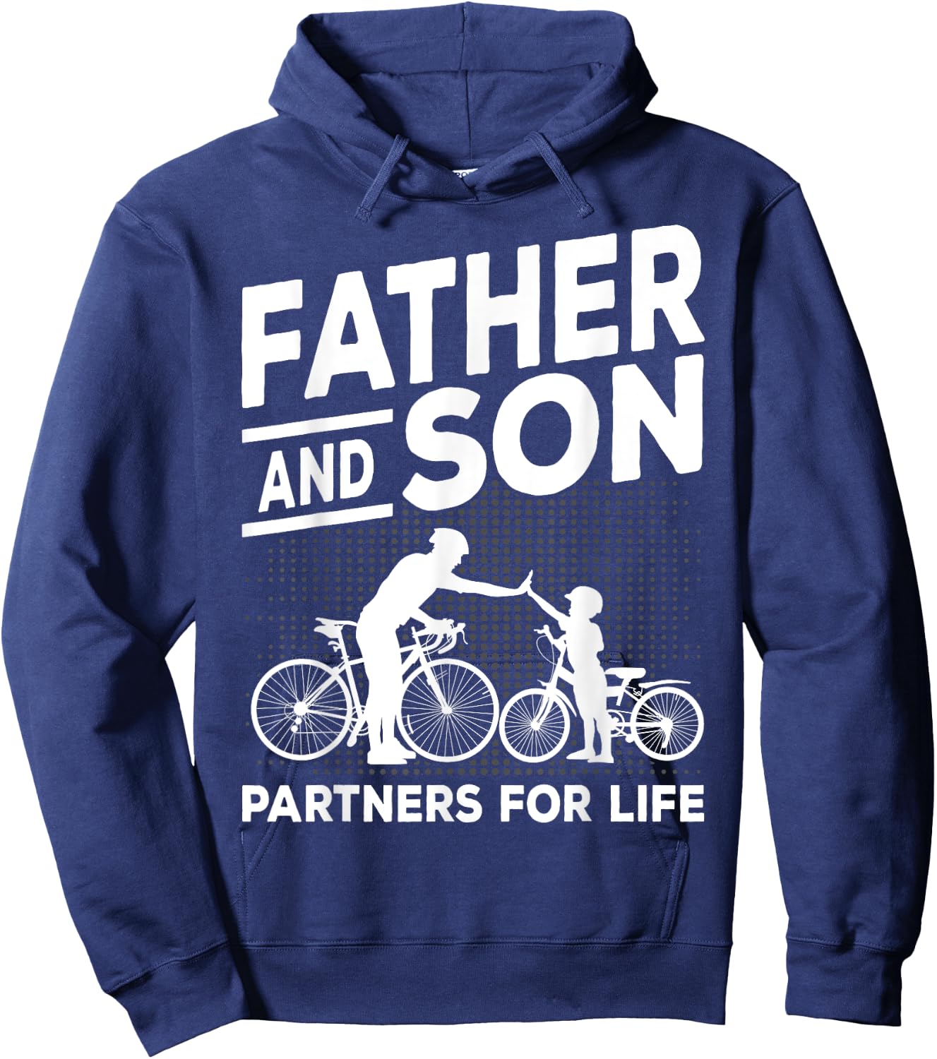 Cycling Father and Son Bicycle Riding Dad and Boy Gift Hoodie - Hoodie | Navy