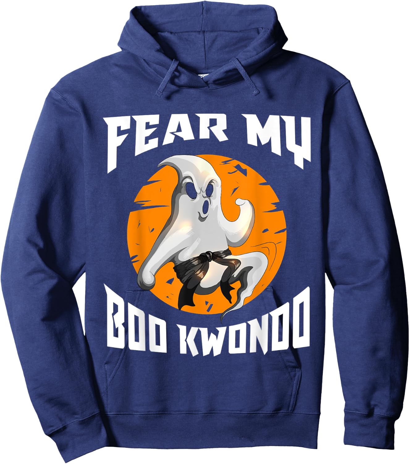 Fear My Boo Kwondo Creepy Spirit Halloween Kung Fu Karate Hoodie - Hoodie | Navy
