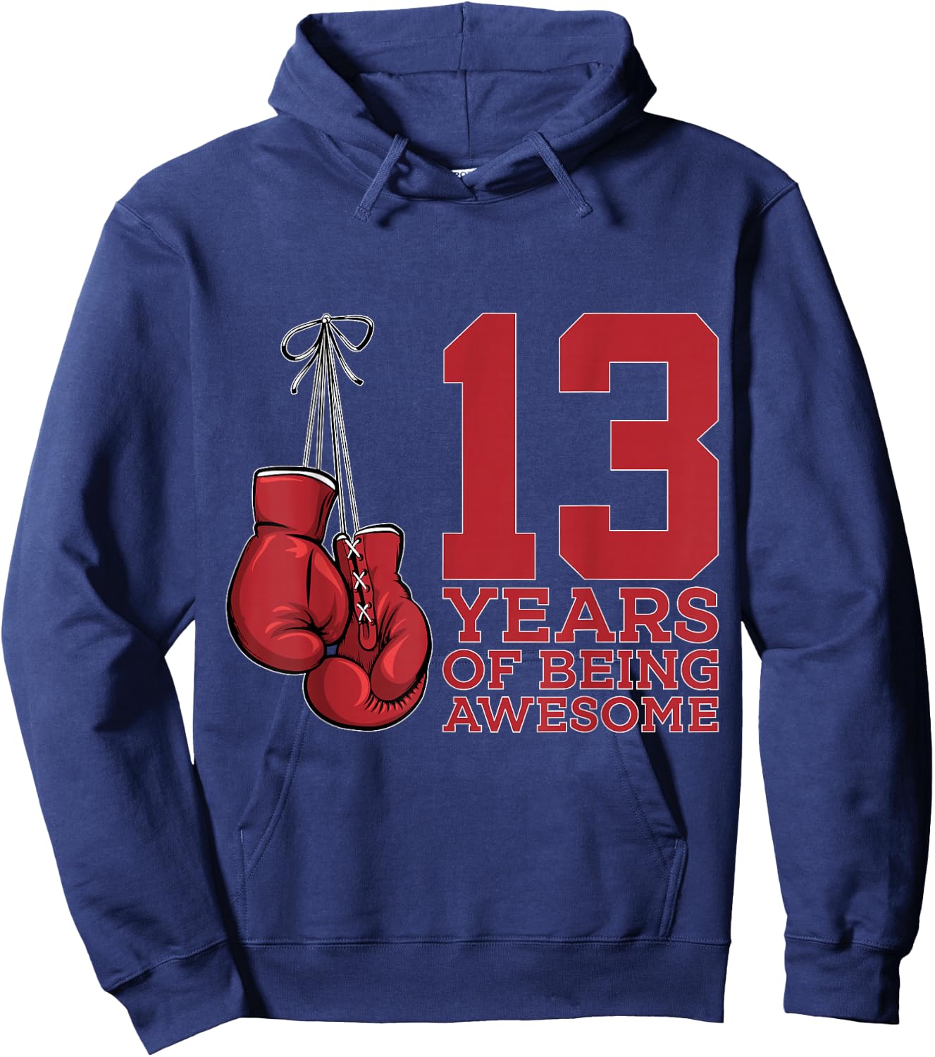 13 Years of Being Awesome Boxer 13th Birthday Boxing Hoodie - Hoodie | Navy
