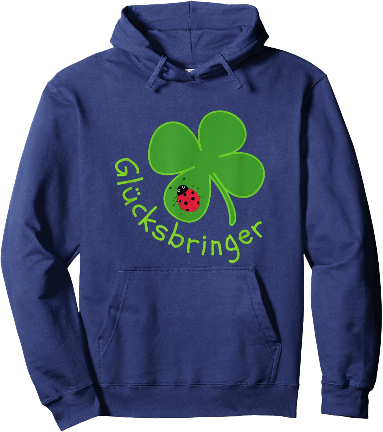 Lucky Charm Ladybird Clover Leaf for Friends Good Luck, black Hoodie - Hoodie | Navy