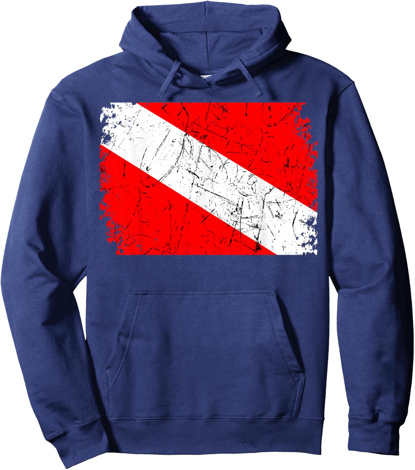 Diver Down Flag Vintage Scuba Diving Underwater Dive Swim Hoodie - Hoodie | Navy