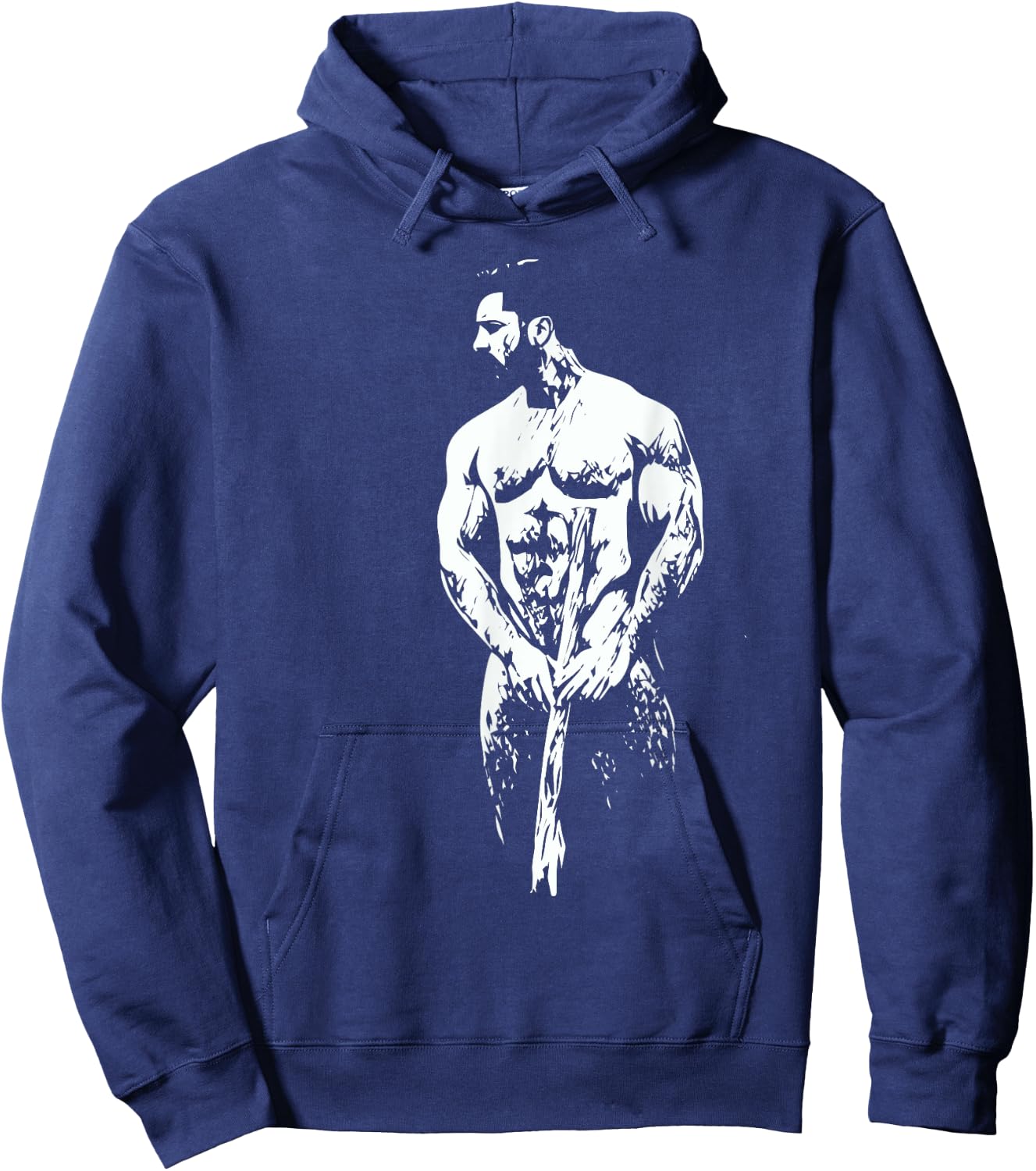 Hunk Naked Wood Gay Art Erotica Hoodie - Hoodie | Navy