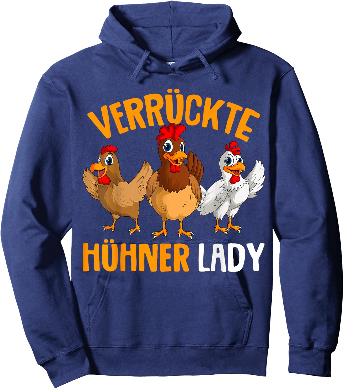 Verrückte Hühner Lady Landwirtin Huhn Hoodie - Hoodie | Navy