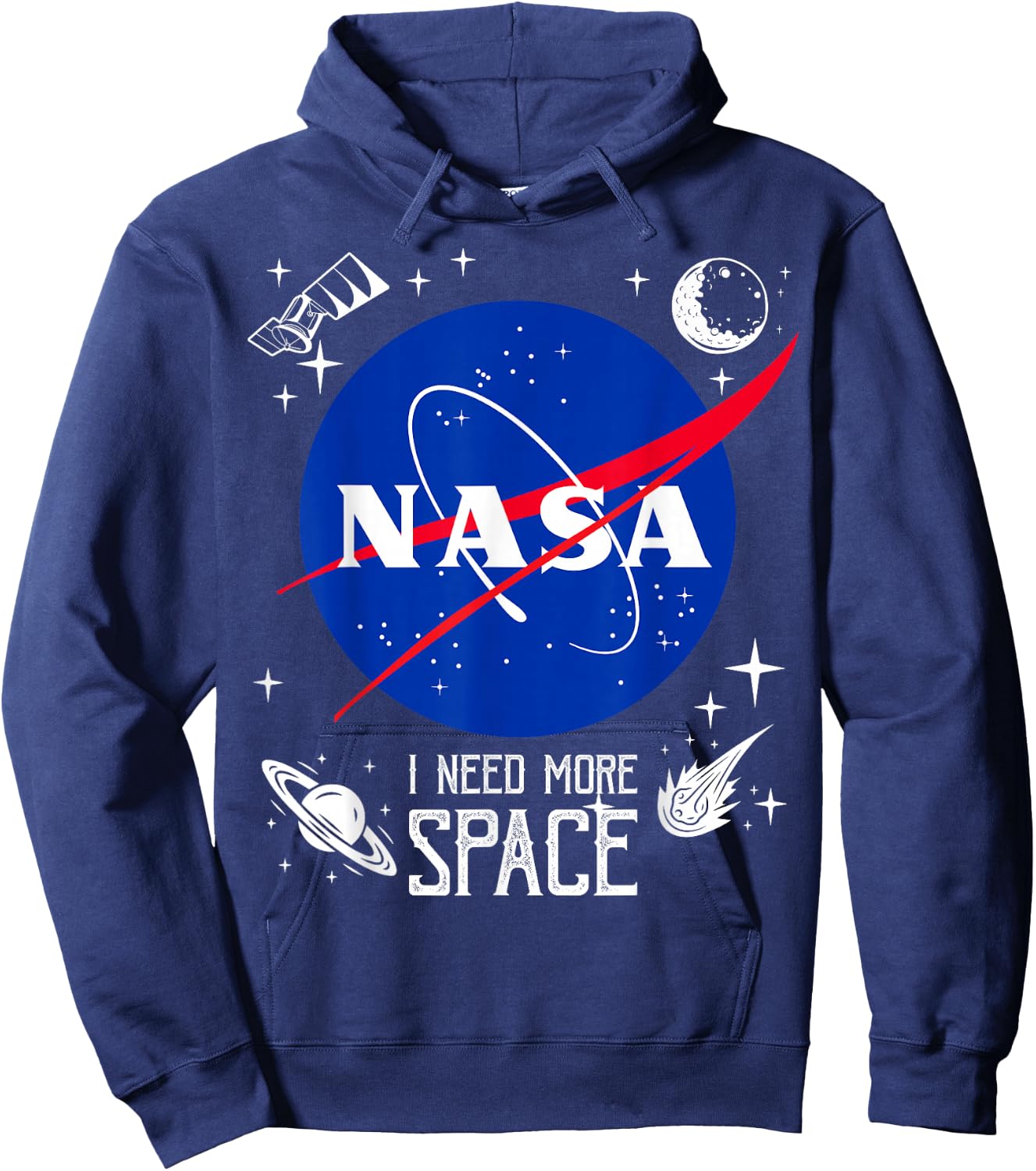 NASA Meatball Logo Classic I Need More Space , black, s Hoodie - Hoodie | Navy