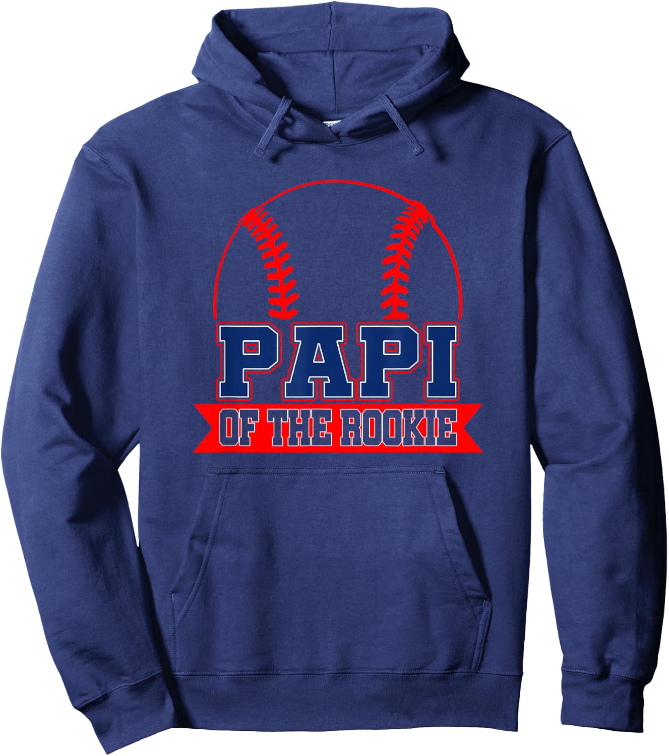 Papi Rookie of Year 1st Birthday Baseball Theme Matching Hoodie - Hoodie | Navy