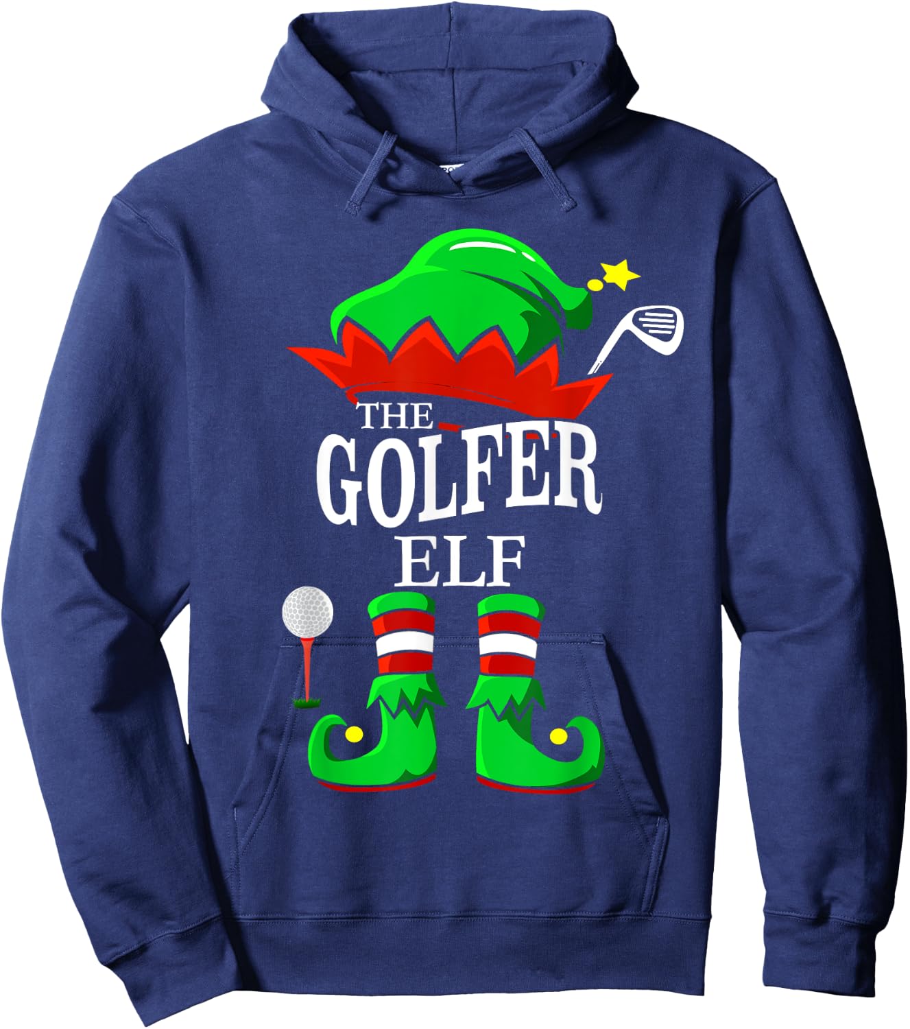 The Golfer Elf Matching Group Family Christmas Gift Funny Hoodie - Hoodie | Navy