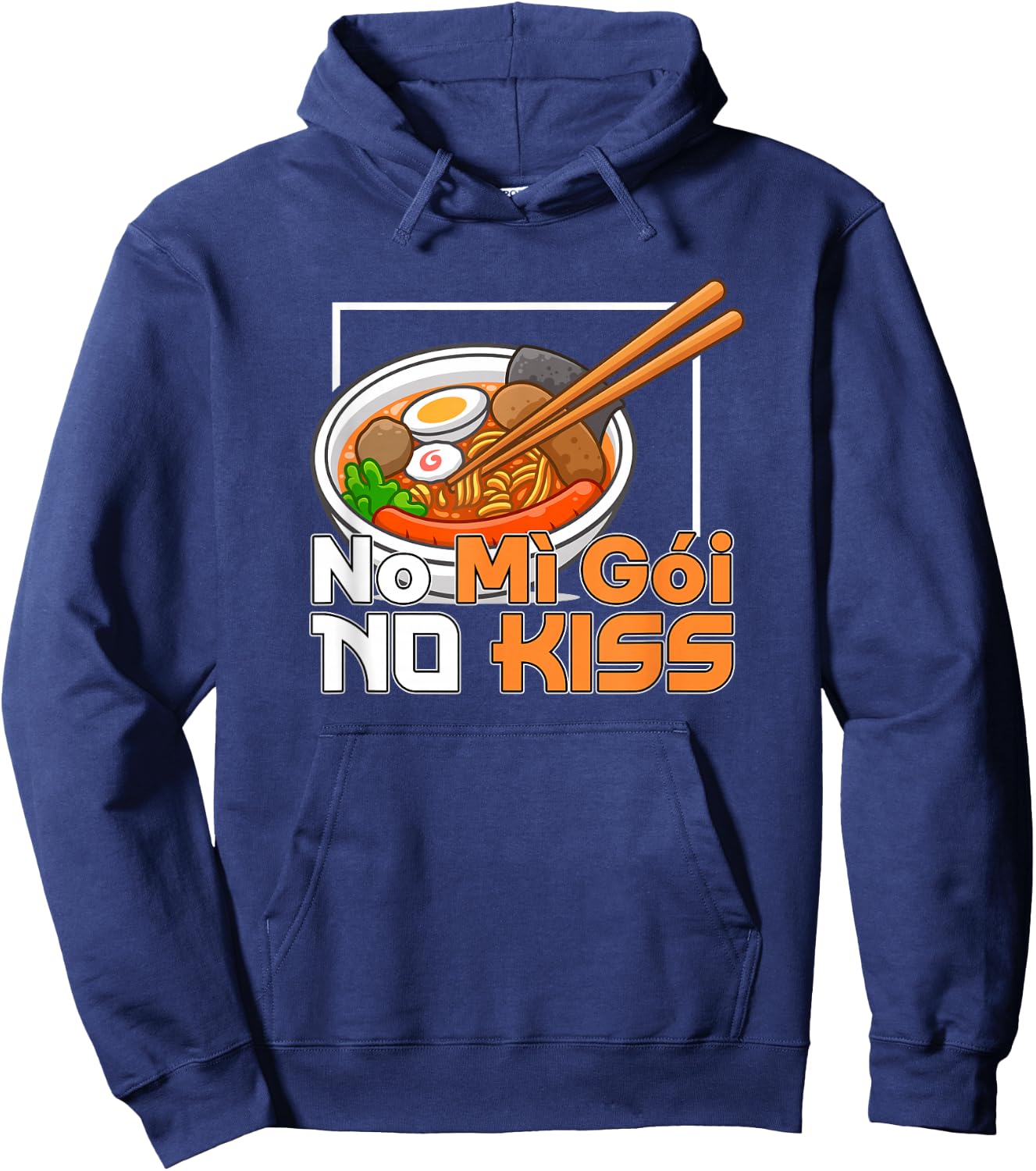 Mi Goi Vietnamese Instant Noodle Noodles No Kiss No Mi Goi Hoodie - Hoodie | Navy