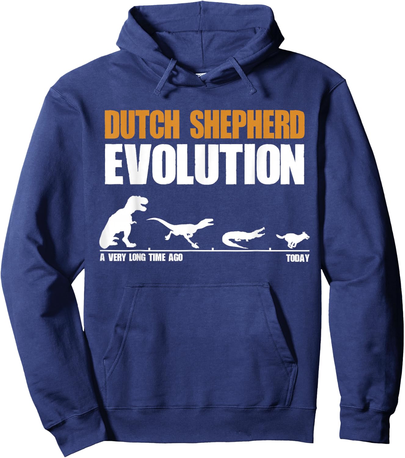 Dutch Shepherd Evolution Funny Dinosaur Dutchie K9 Dog Hoodie - Hoodie | Navy