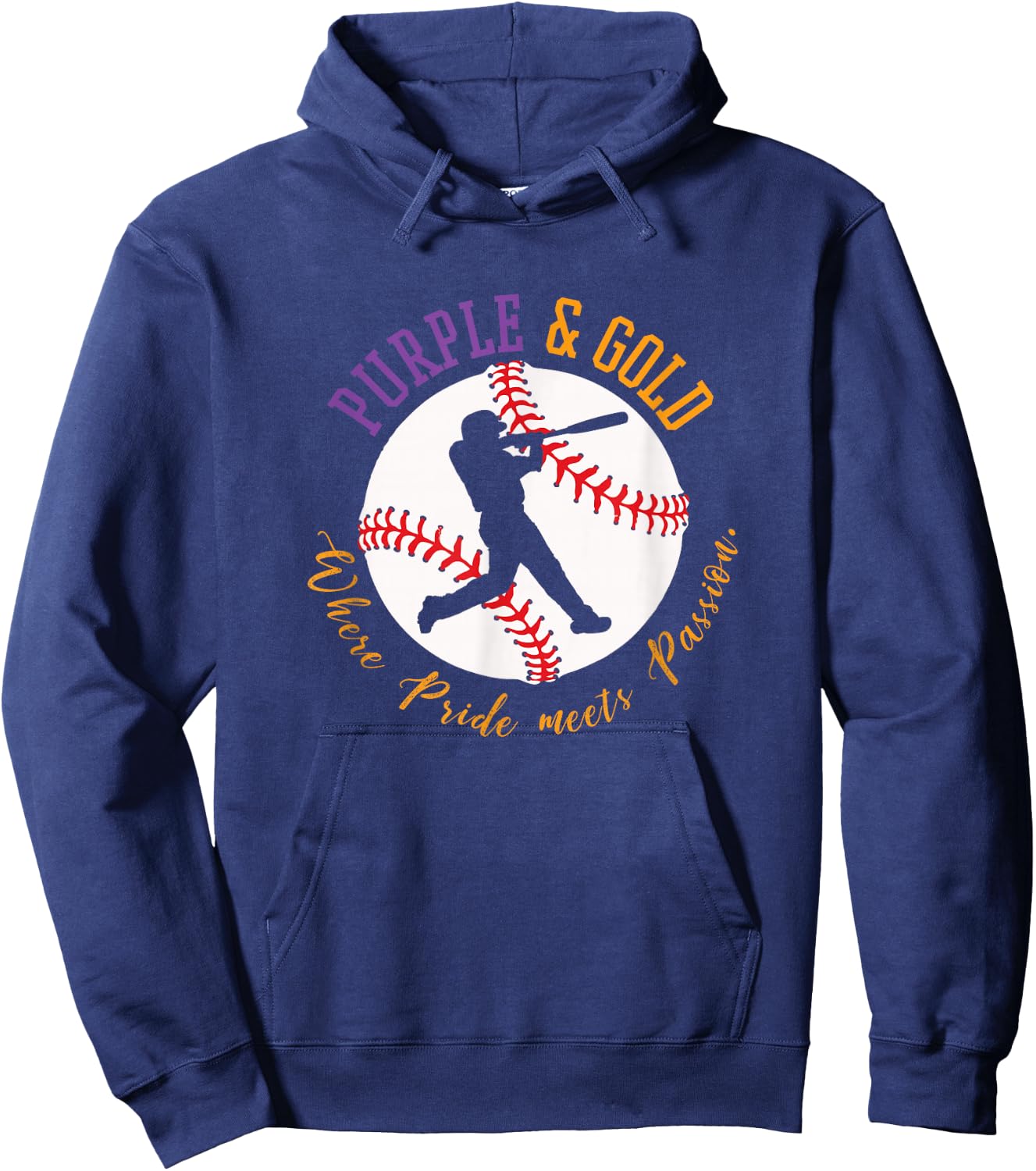 Baseball 'Purple & Gold' Team Color Hoodie - Hoodie | Navy