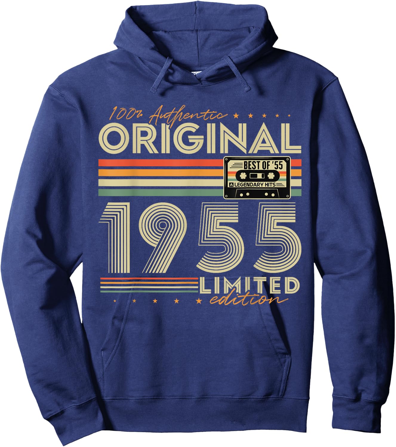 Original 1955 Vintage Gift 70th Birthday Man Woman , Black, S Hoodie - Hoodie | Navy