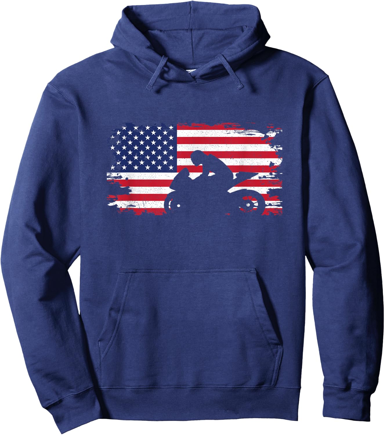 American Flag Motorcycle Apparel - Biker / Motorcycle Hoodie - Hoodie | Navy