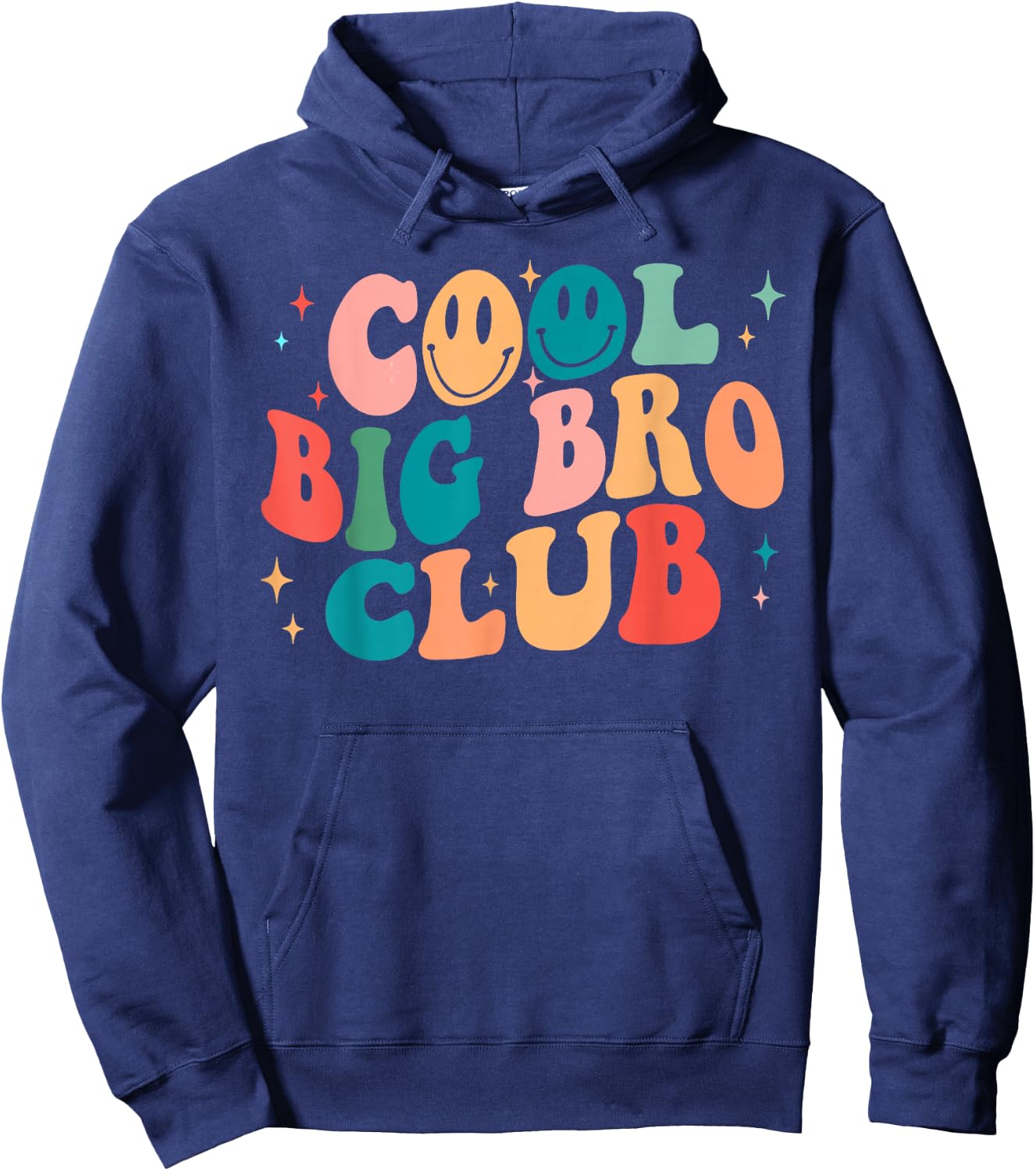 Cooles Big Bro Club Groovy Happy Smile Face 2023 Geschenk Hoodie - Hoodie | Navy