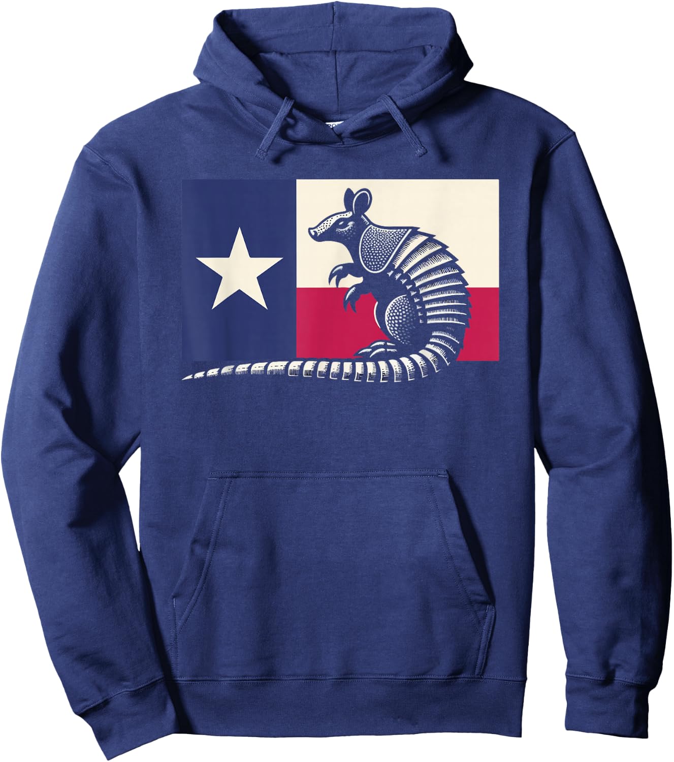 Armadillo Lover Country Texas Flag Hoodie - Hoodie | Navy