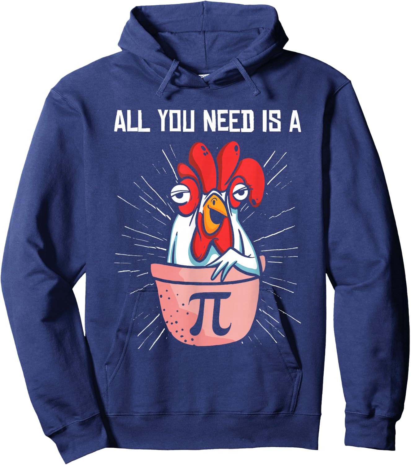 Pi Day Math Pie Chicken Pot Pi Number Hoodie - Hoodie | Navy