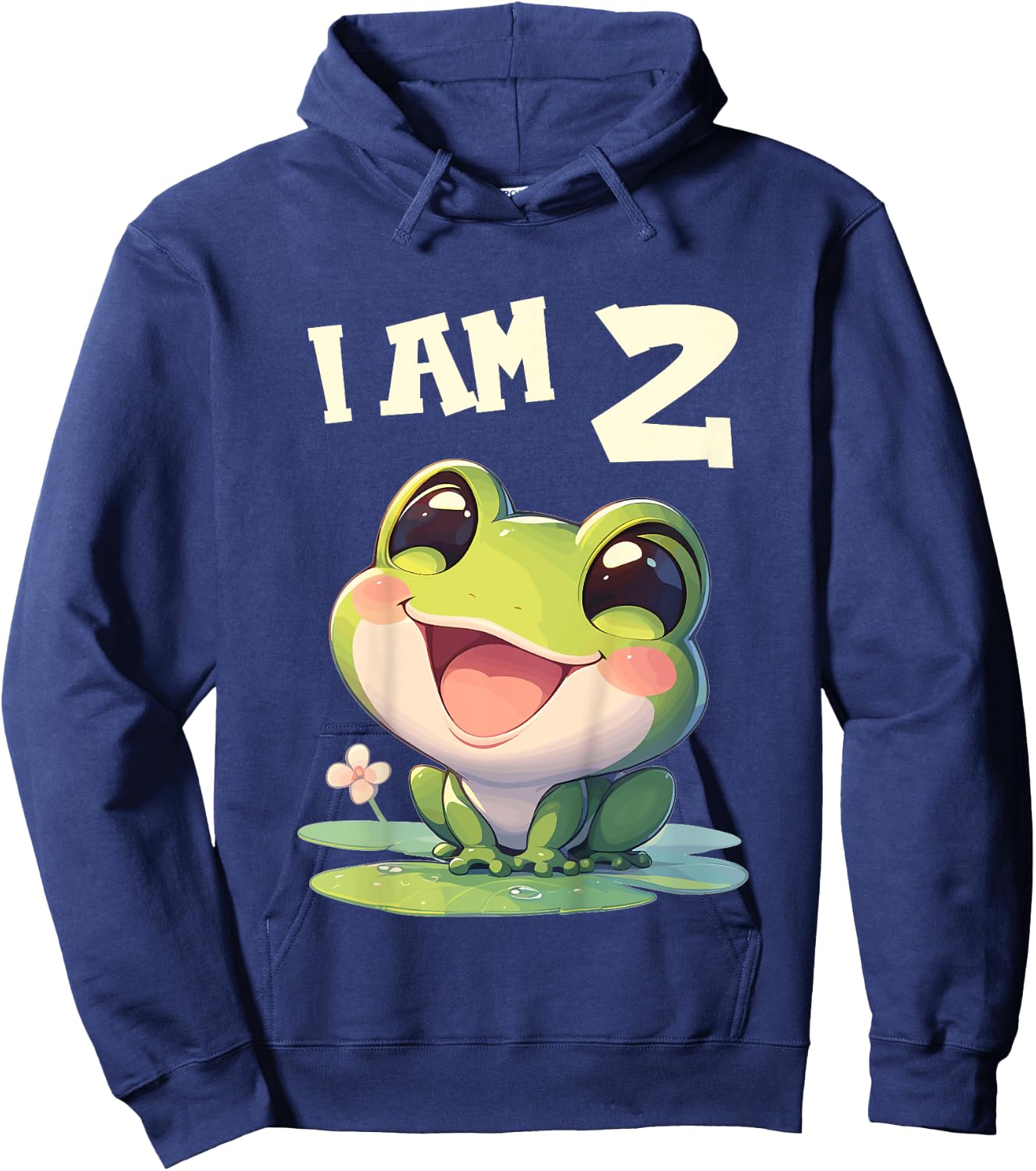 Kids 2 Years old 2 birthday Frogs Boy Girl Frog Hoodie - Hoodie | Navy