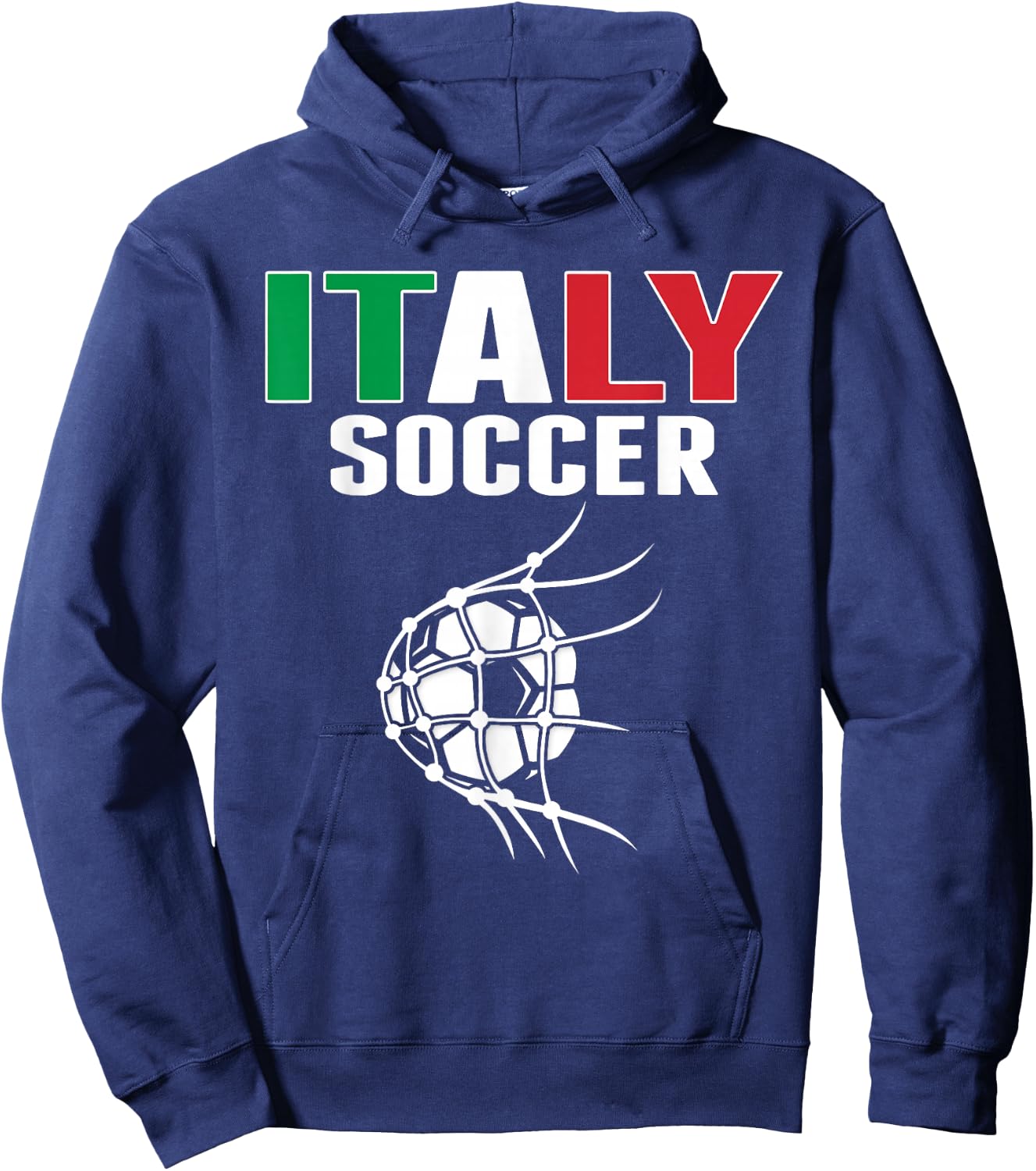 Italy Soccer Ball In Net Goal - Italian Football Supporters Hoodie - Hoodie | Navy